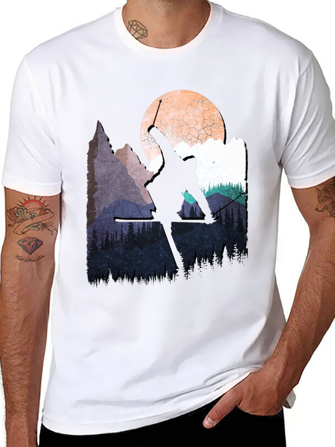 Skiing Silhouette T-Shirt