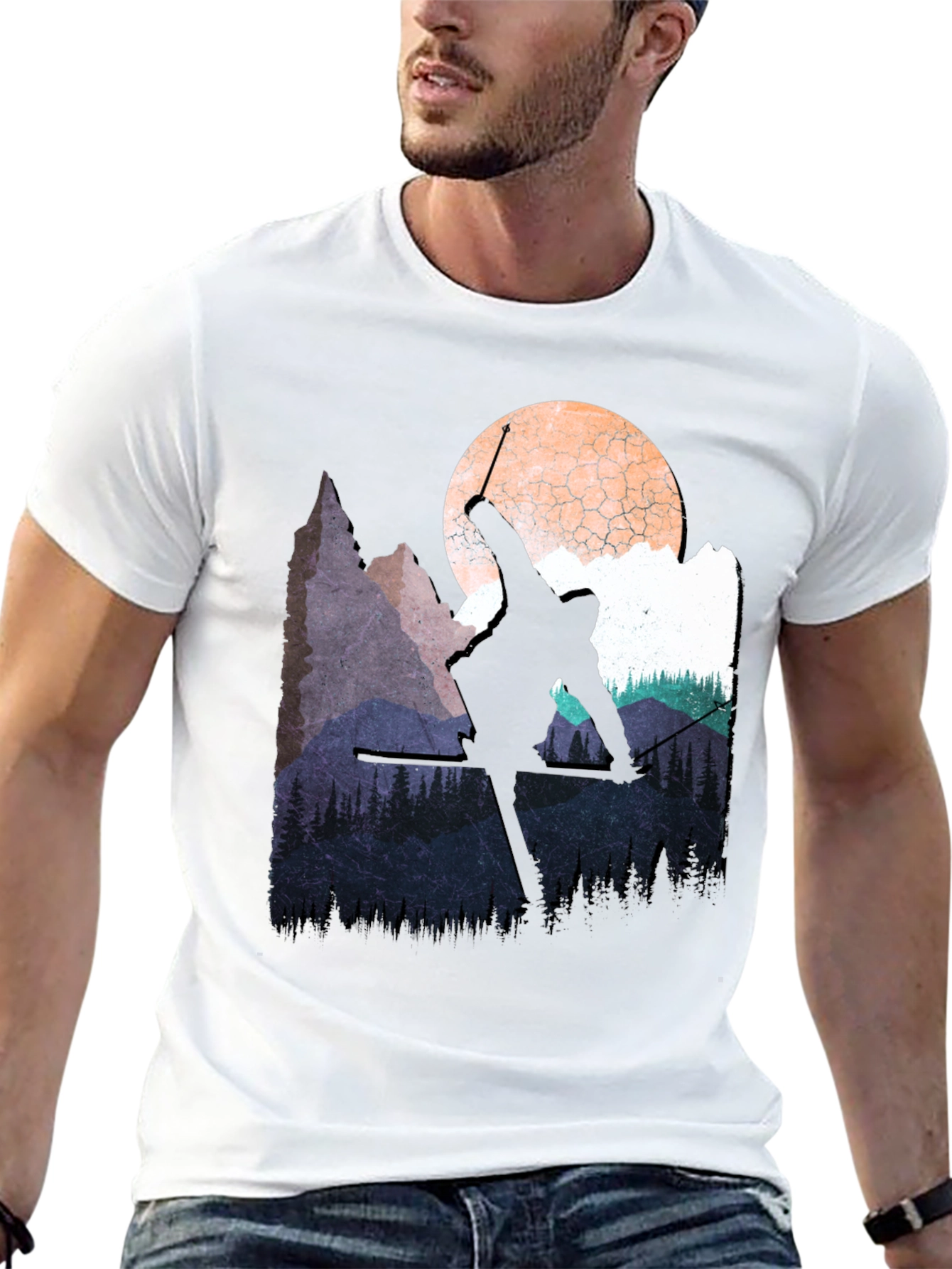 Skiing Silhouette T-Shirt