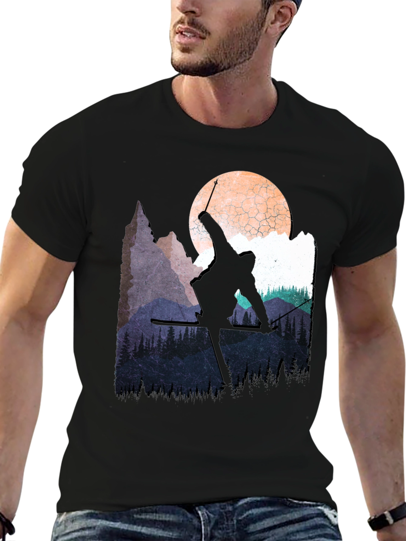 Skiing Silhouette T-Shirt