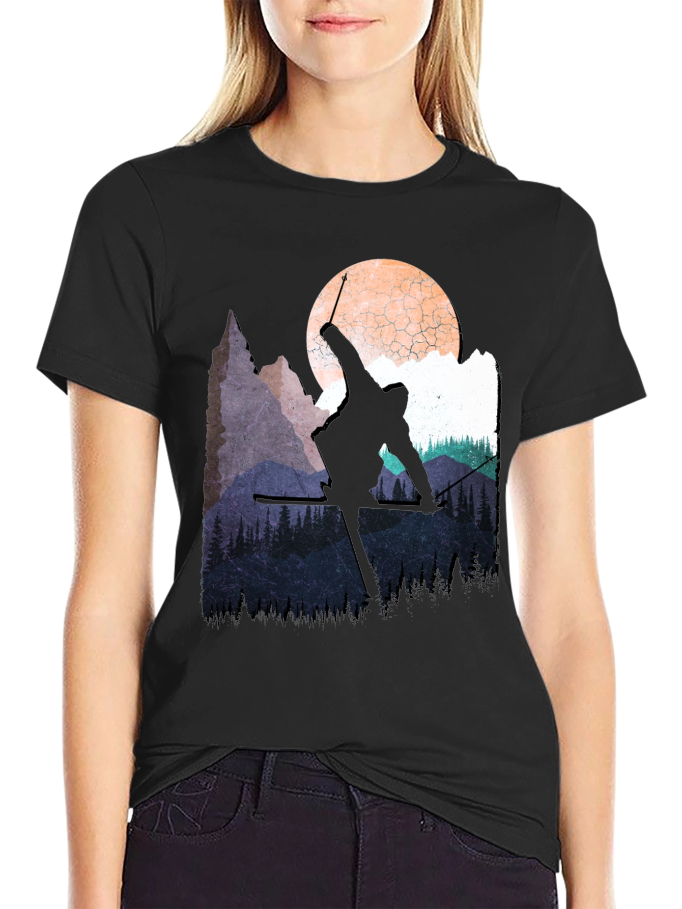 Skiing Silhouette T-Shirt