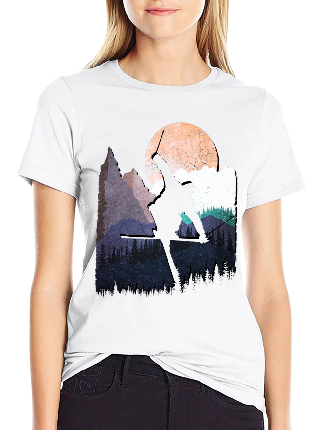 Skiing Silhouette T-Shirt