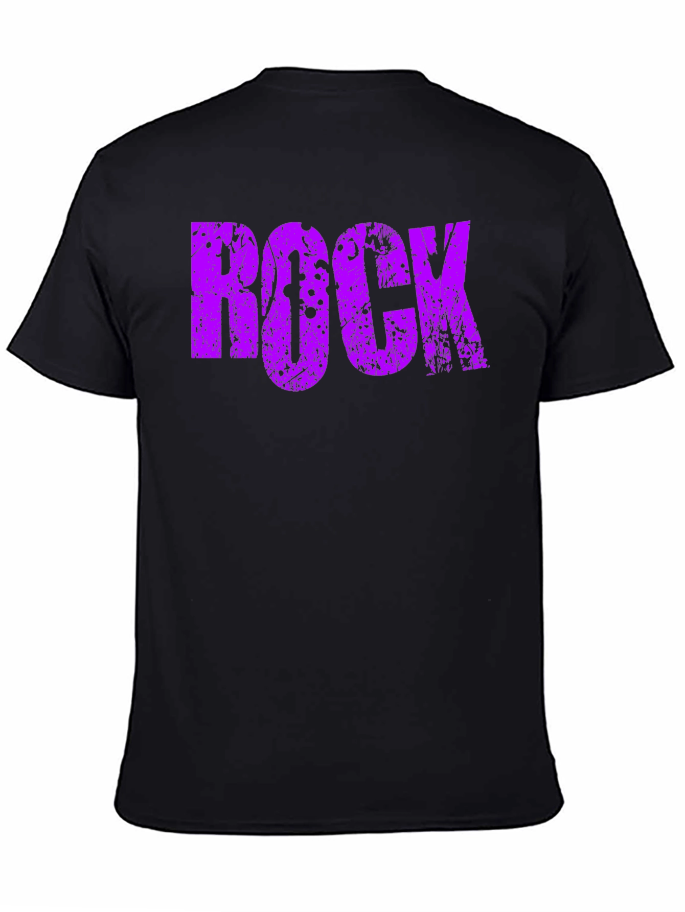 Rock Graphic Tee - Distressed Purple Print
