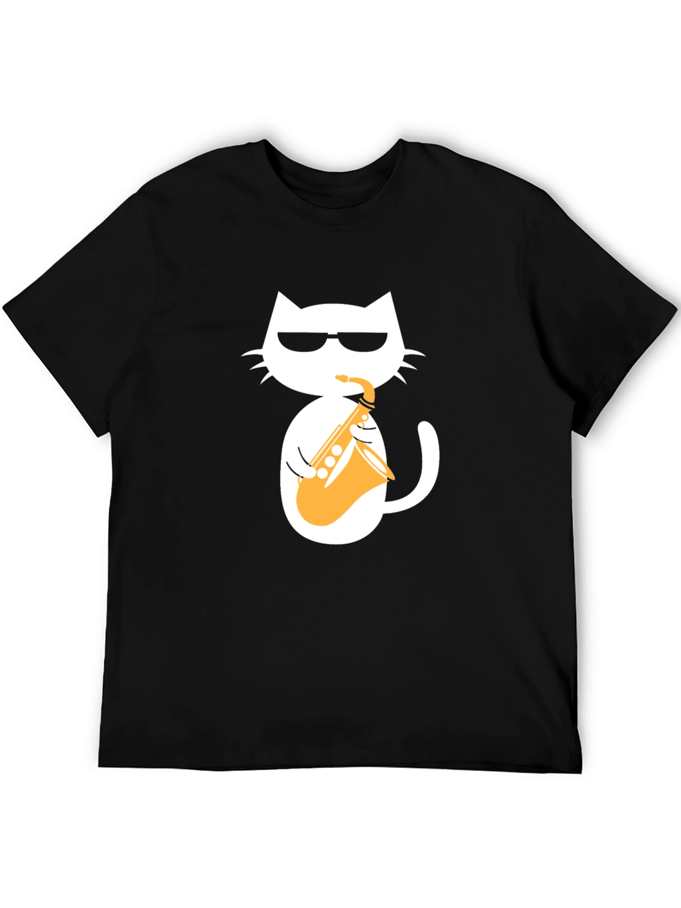 Cool Cat Saxophone Graphic T-Shirt