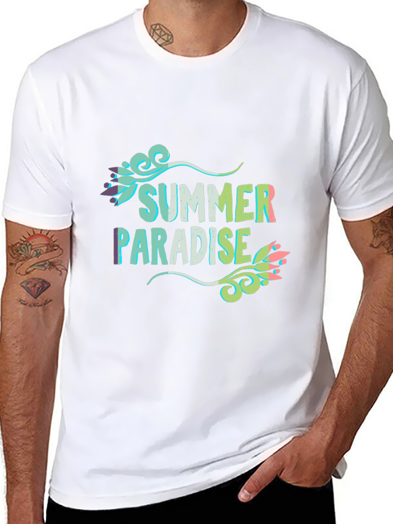 Summer Paradise Graphic Black T-Shirt