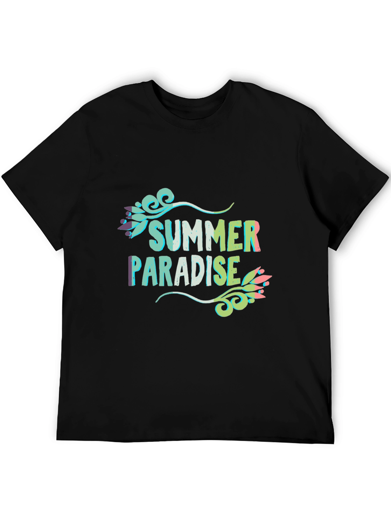Summer Paradise Graphic Black T-Shirt
