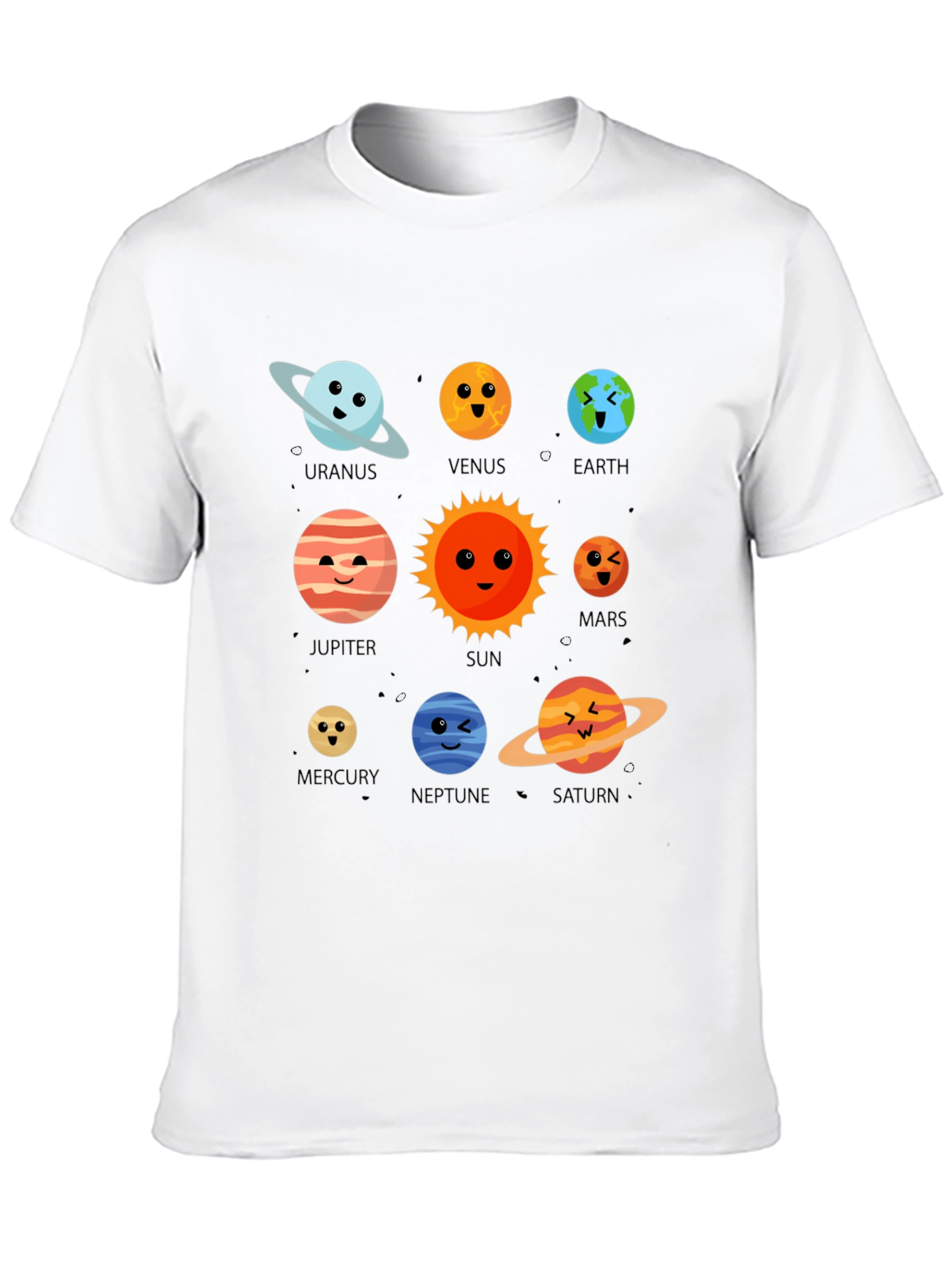 Planets T-Shirt: Solar System Cartoon Graphic Tee