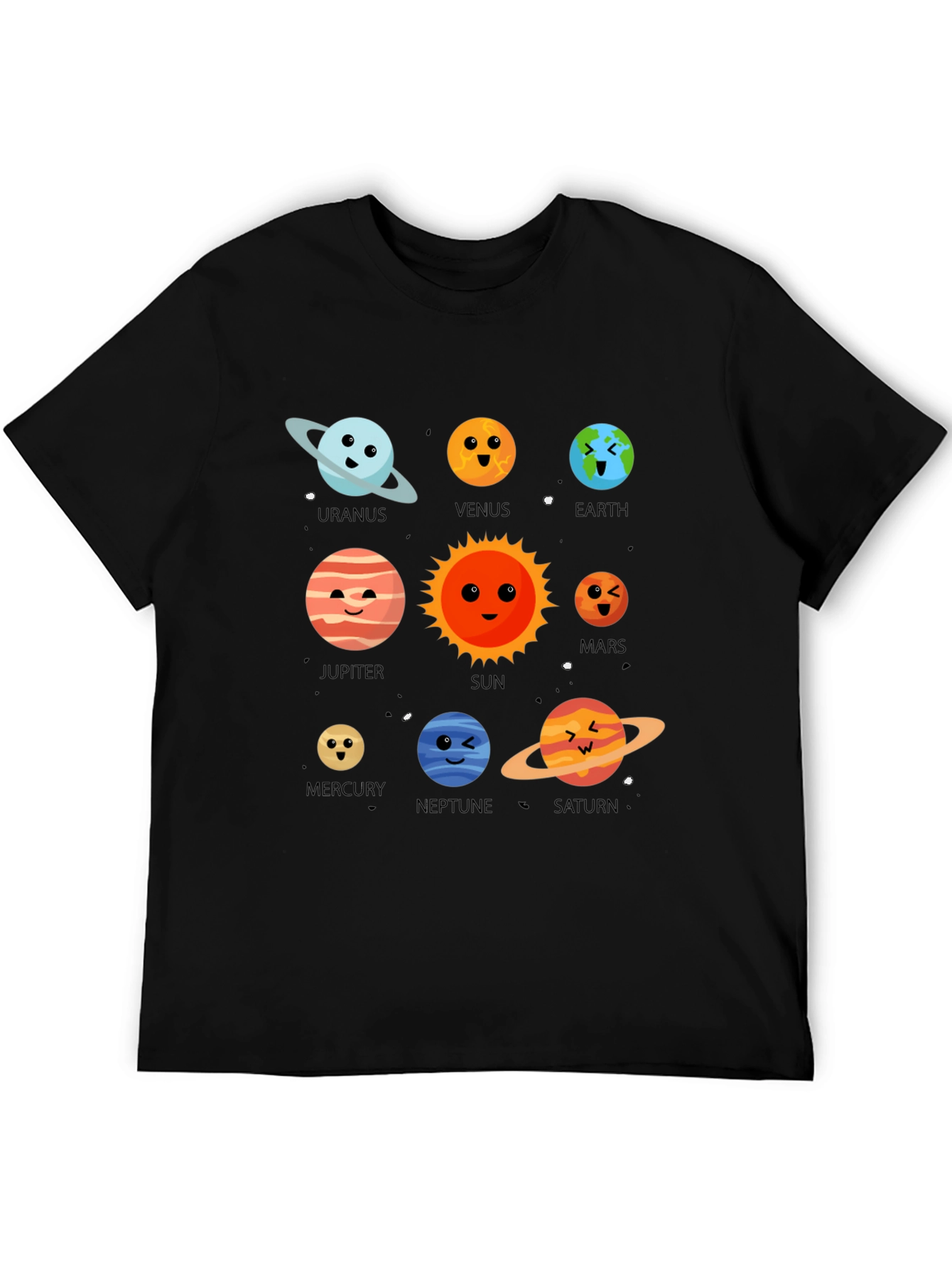 Planets T-Shirt: Solar System Cartoon Graphic Tee