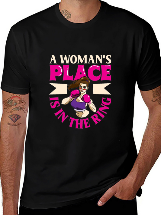 Feminist Boxer T-Shirt - A Womans Place is in the Ring