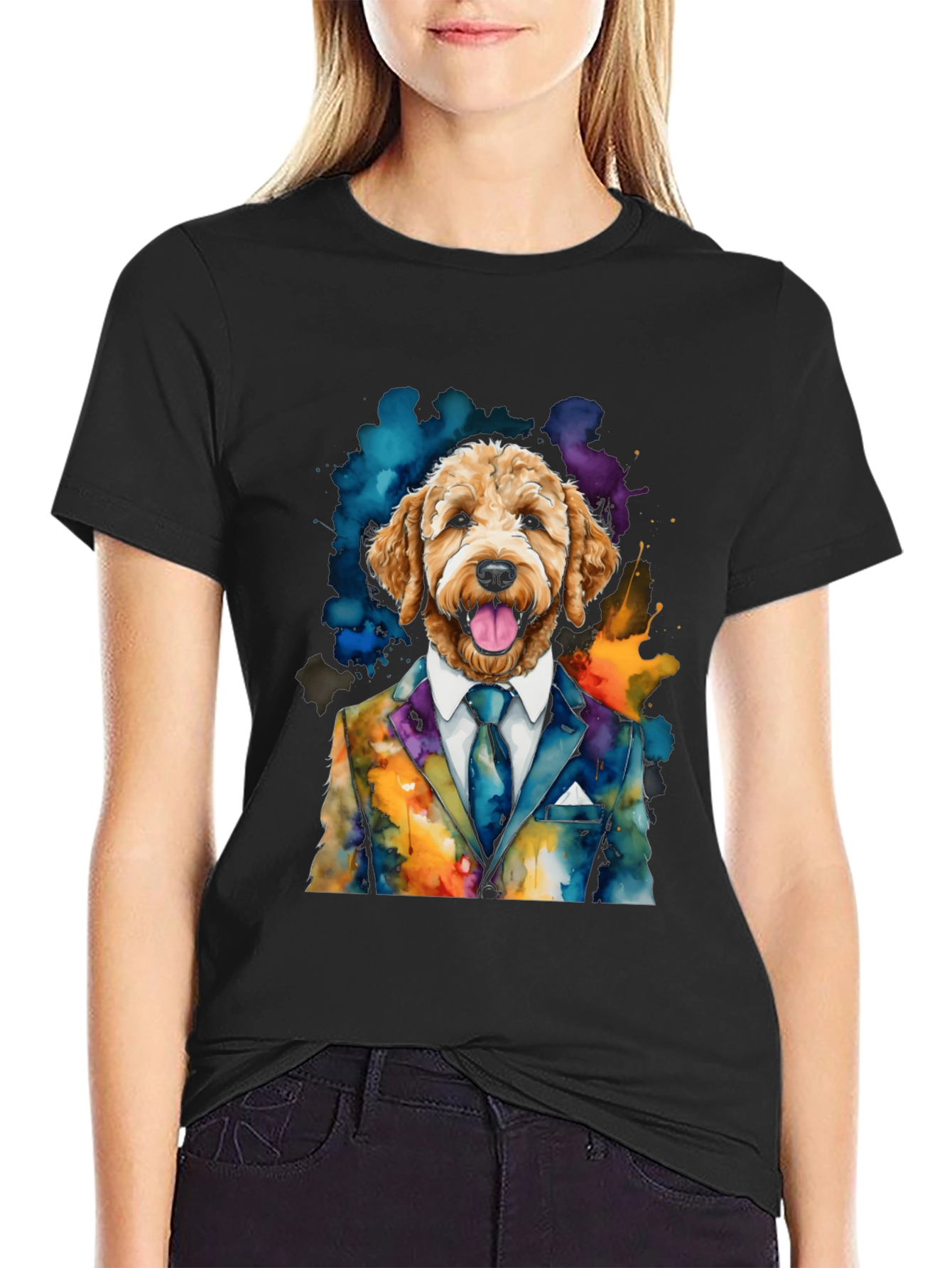 Dog in Suit Graphic T-Shirt