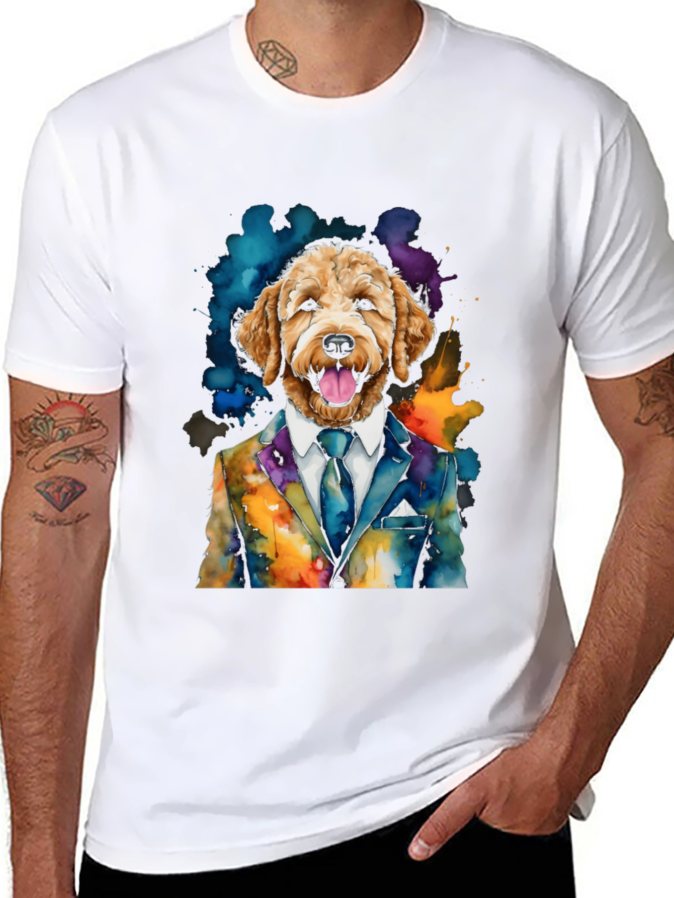 Dog in Suit Graphic T-Shirt