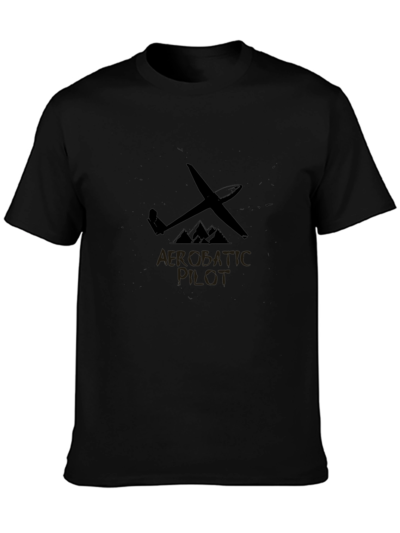 Aerobatic Pilot Black T-Shirt | Unique Glider Plane Design