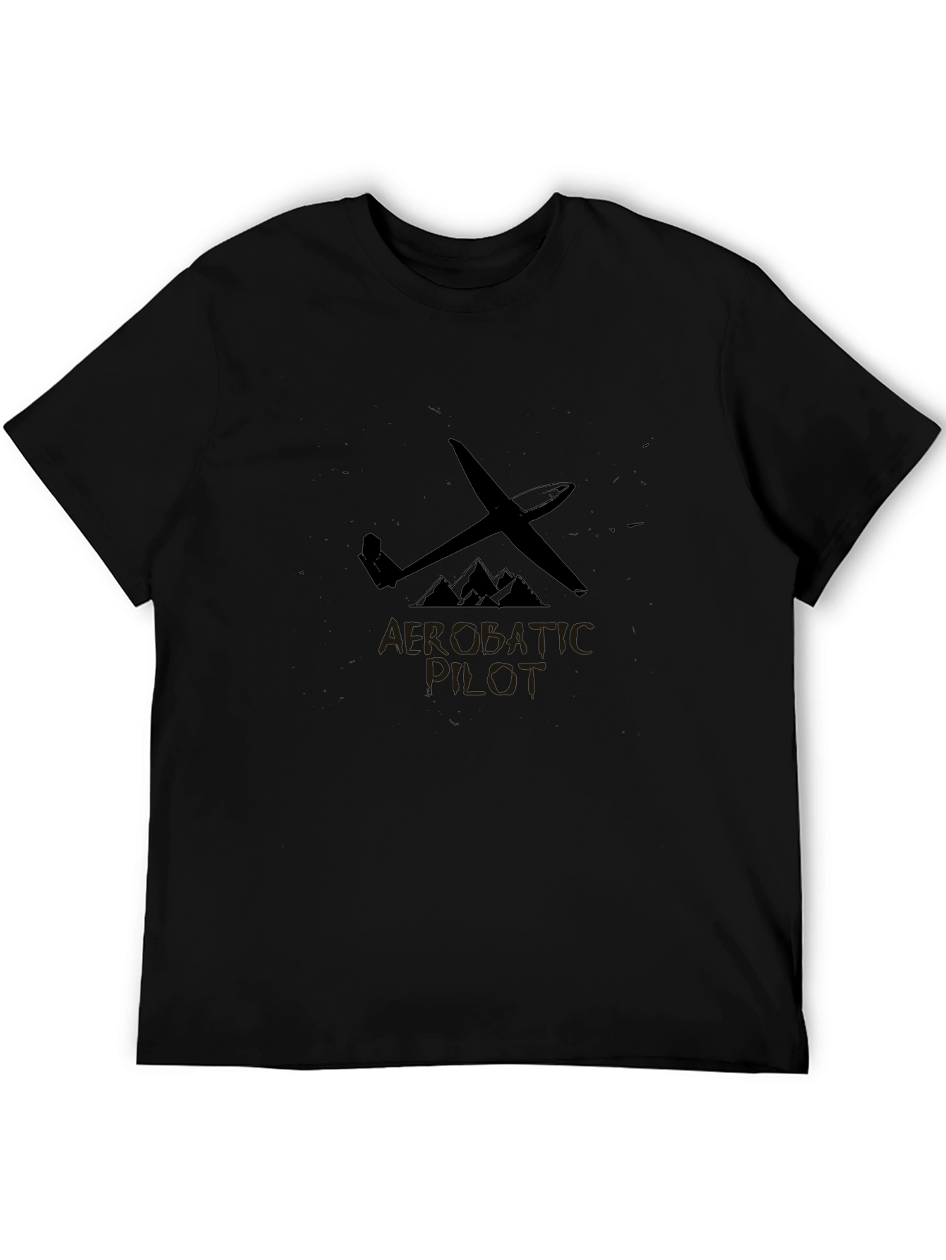 Aerobatic Pilot Black T-Shirt | Unique Glider Plane Design