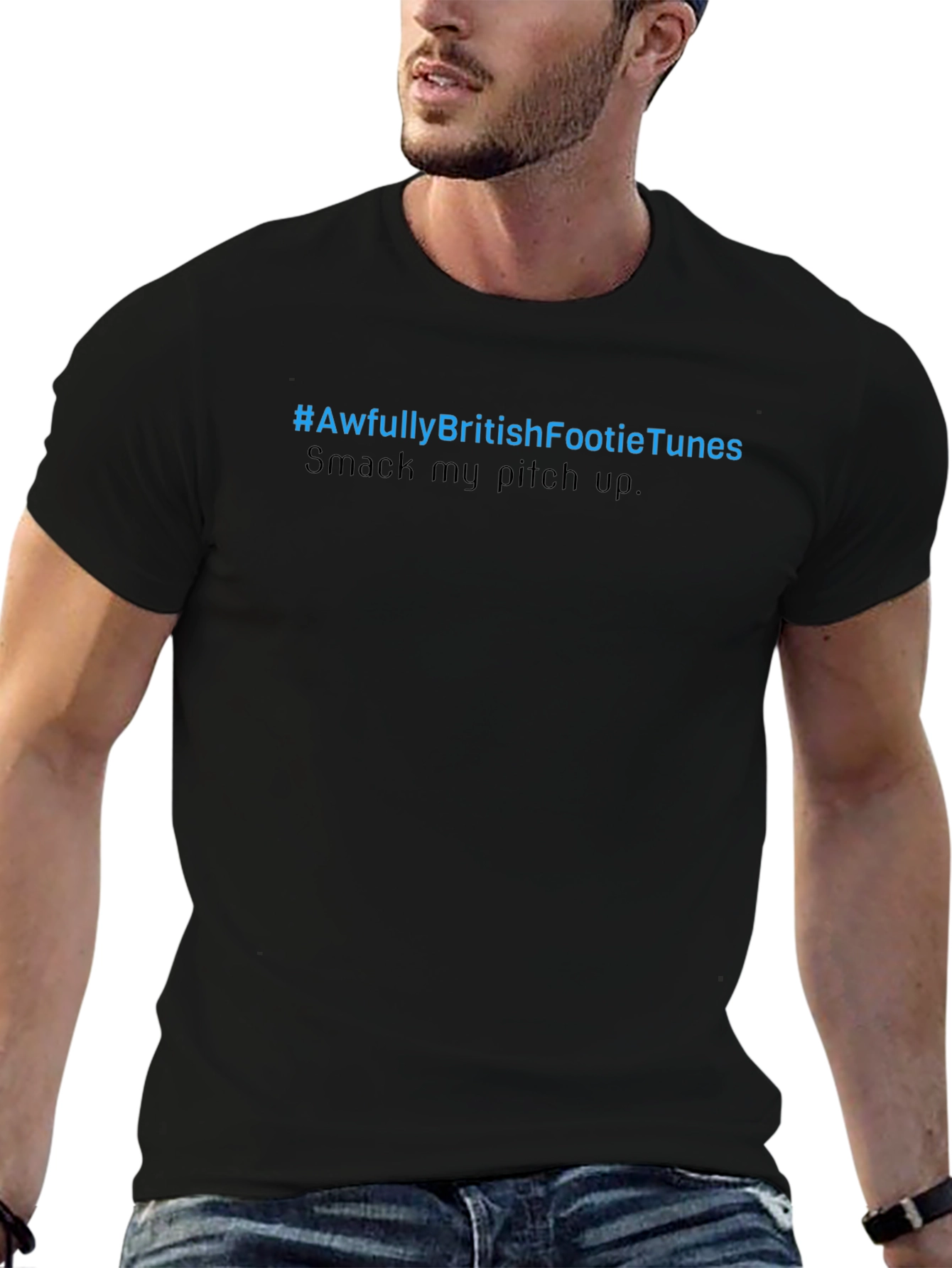 Awfully British Footie Tunes Black Tee