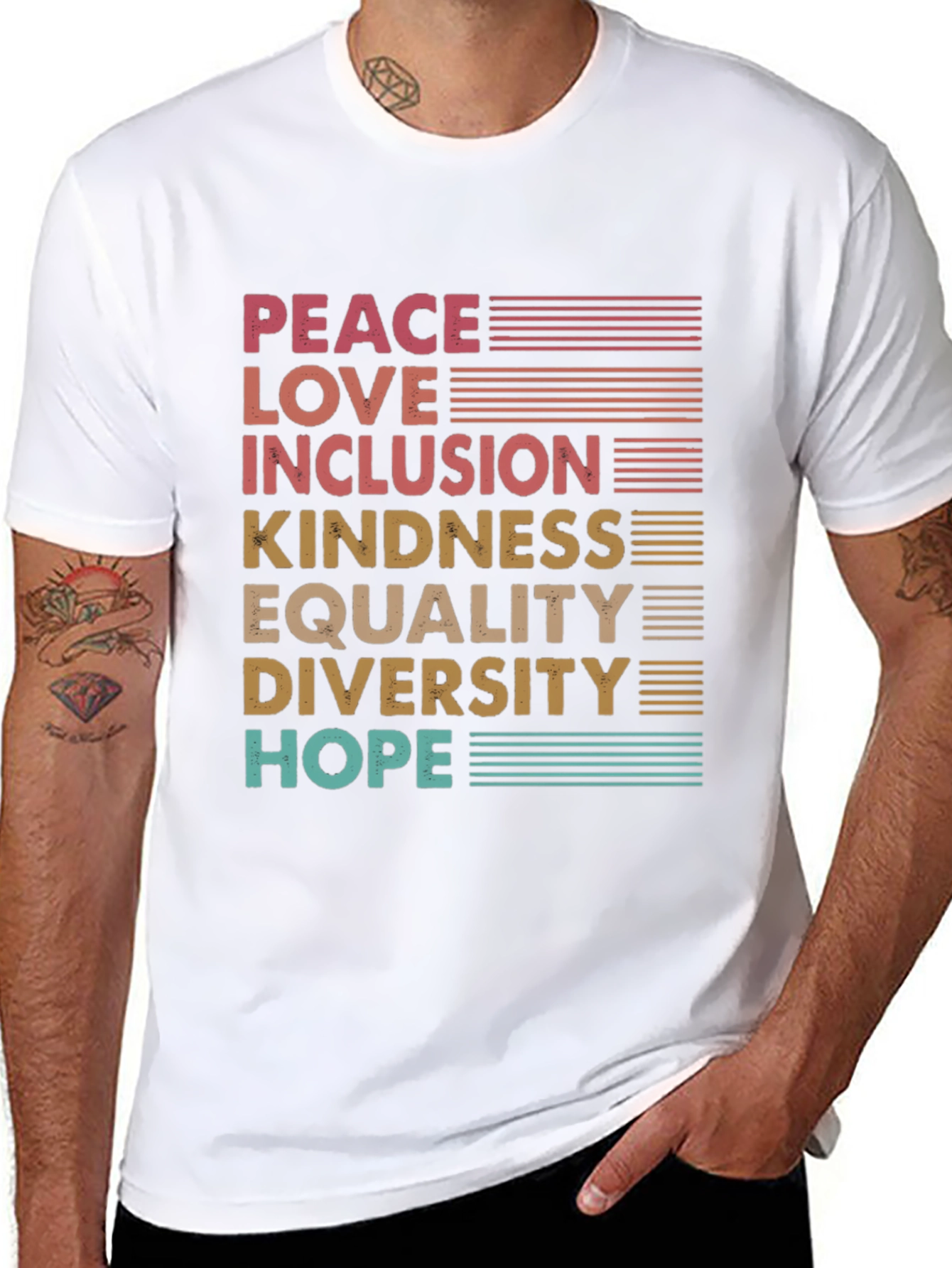 Peace Love Inclusion Graphic Tee