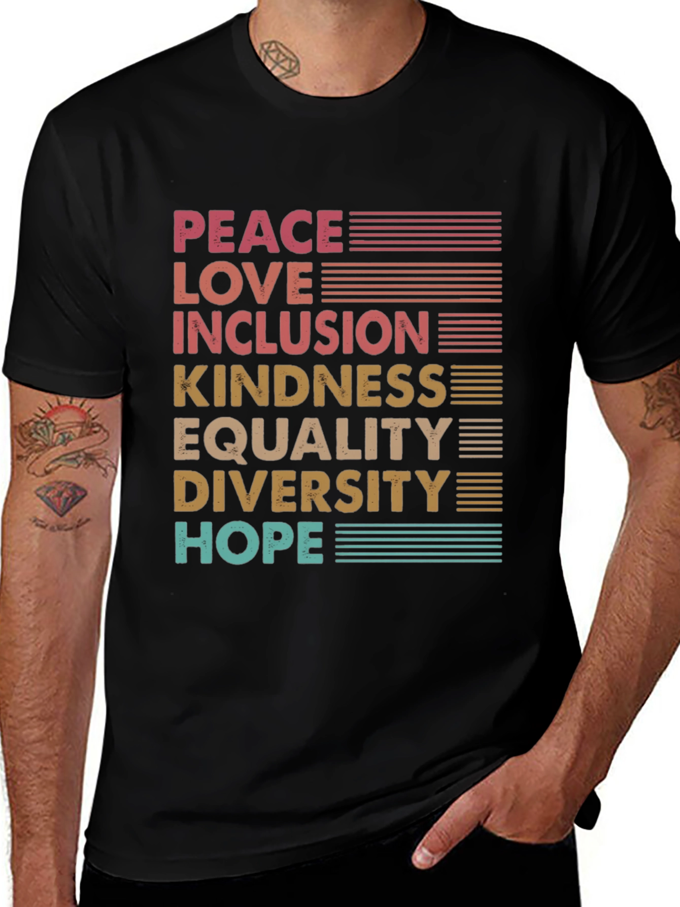 Peace Love Inclusion Graphic Tee