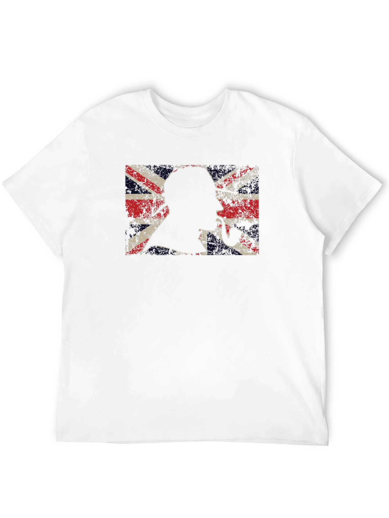 Union Jack Sherlock Holmes Mens Black T-Shirt