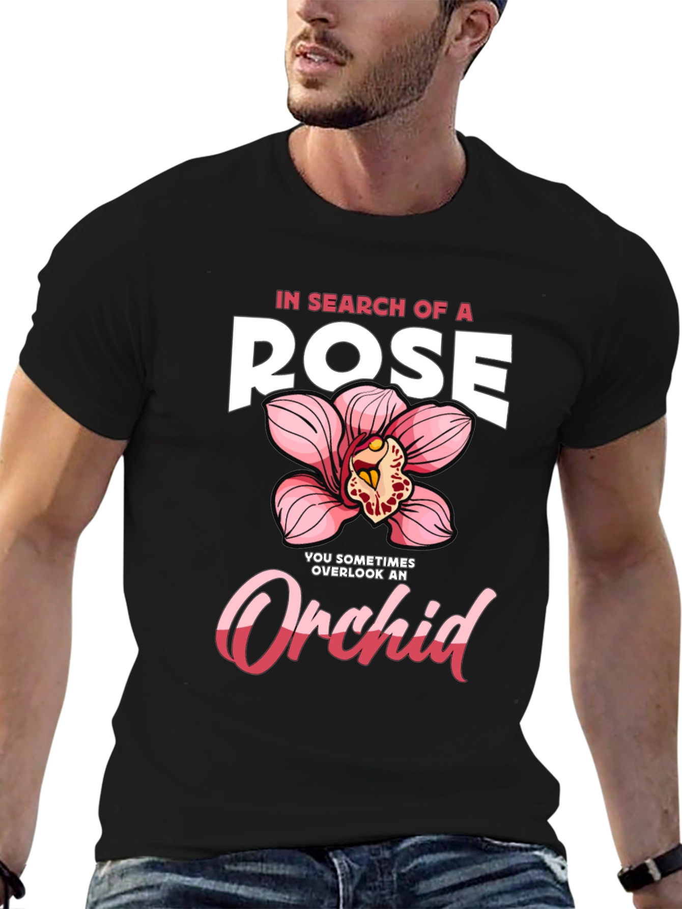 In Search of a Rose Orchid Graphic T-Shirt