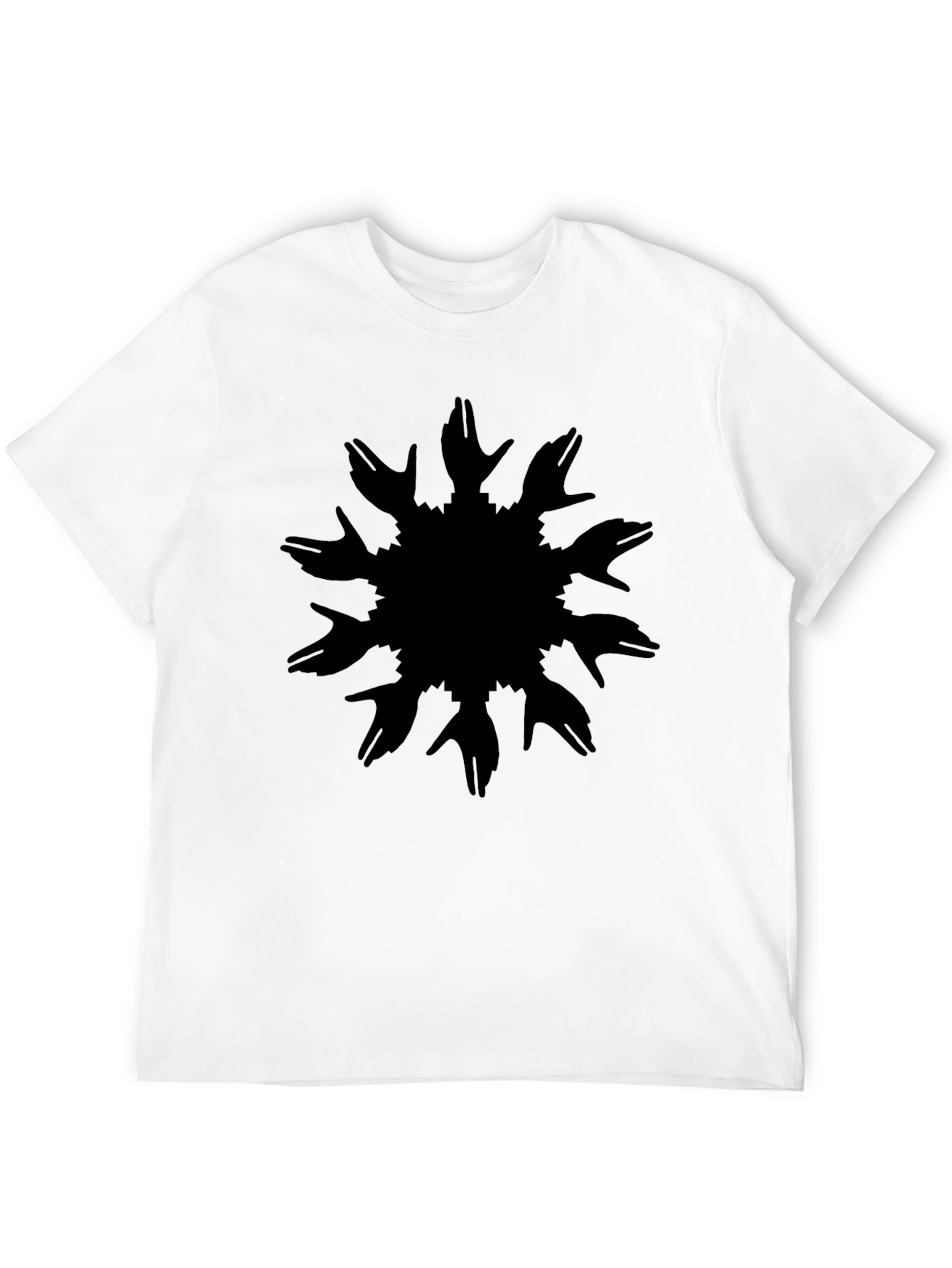 Hand Circle Black Tee - Unique Graphic Design