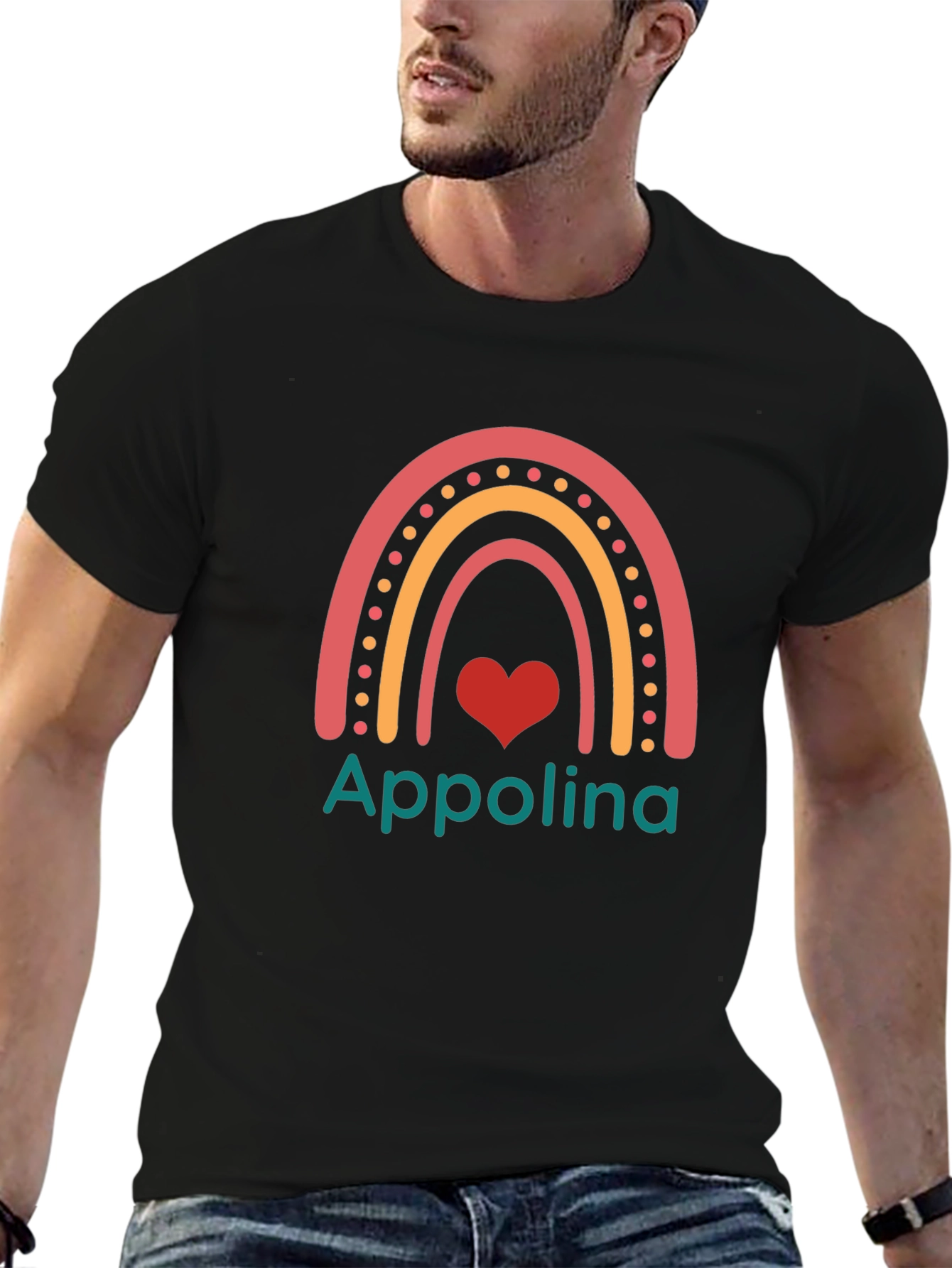 Appolina Rainbow Heart Graphic Tee