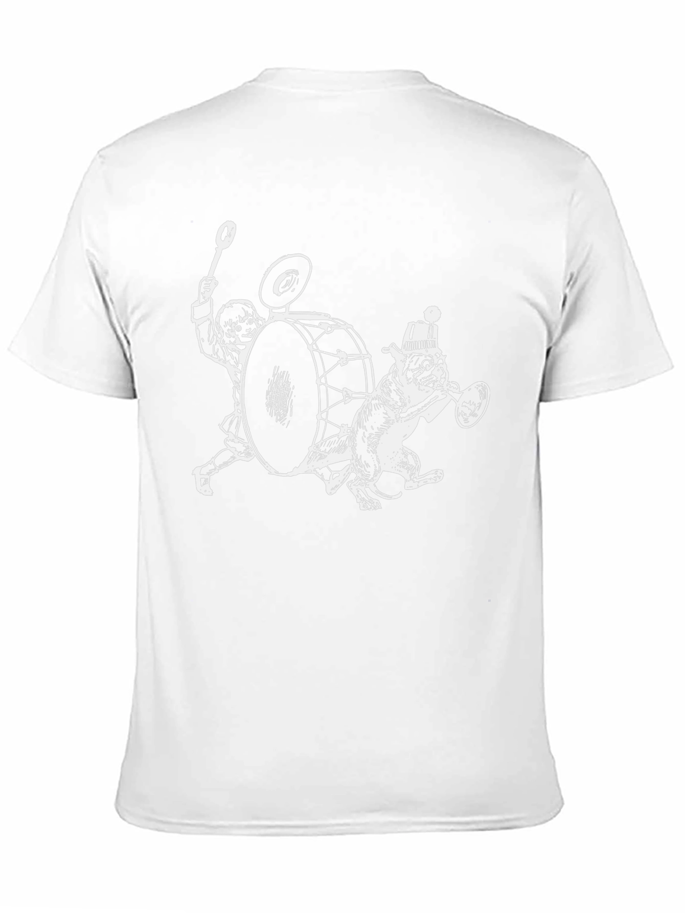 Drummer Dog Graphic Tee - Black Cotton T-Shirt