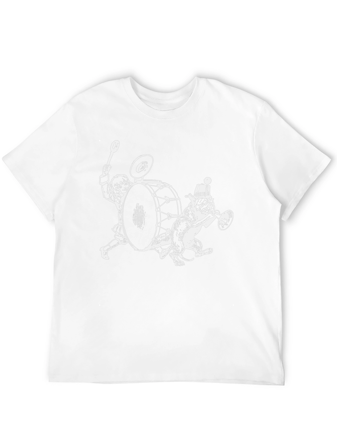 Drummer Dog Graphic Tee - Black Cotton T-Shirt