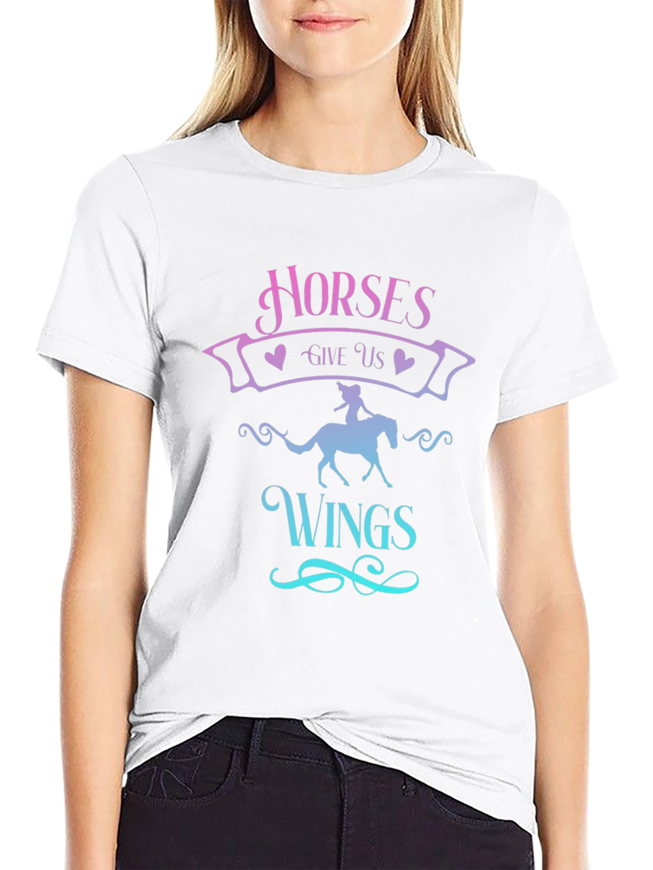 Horses Give Us Wings Graphic T-Shirt