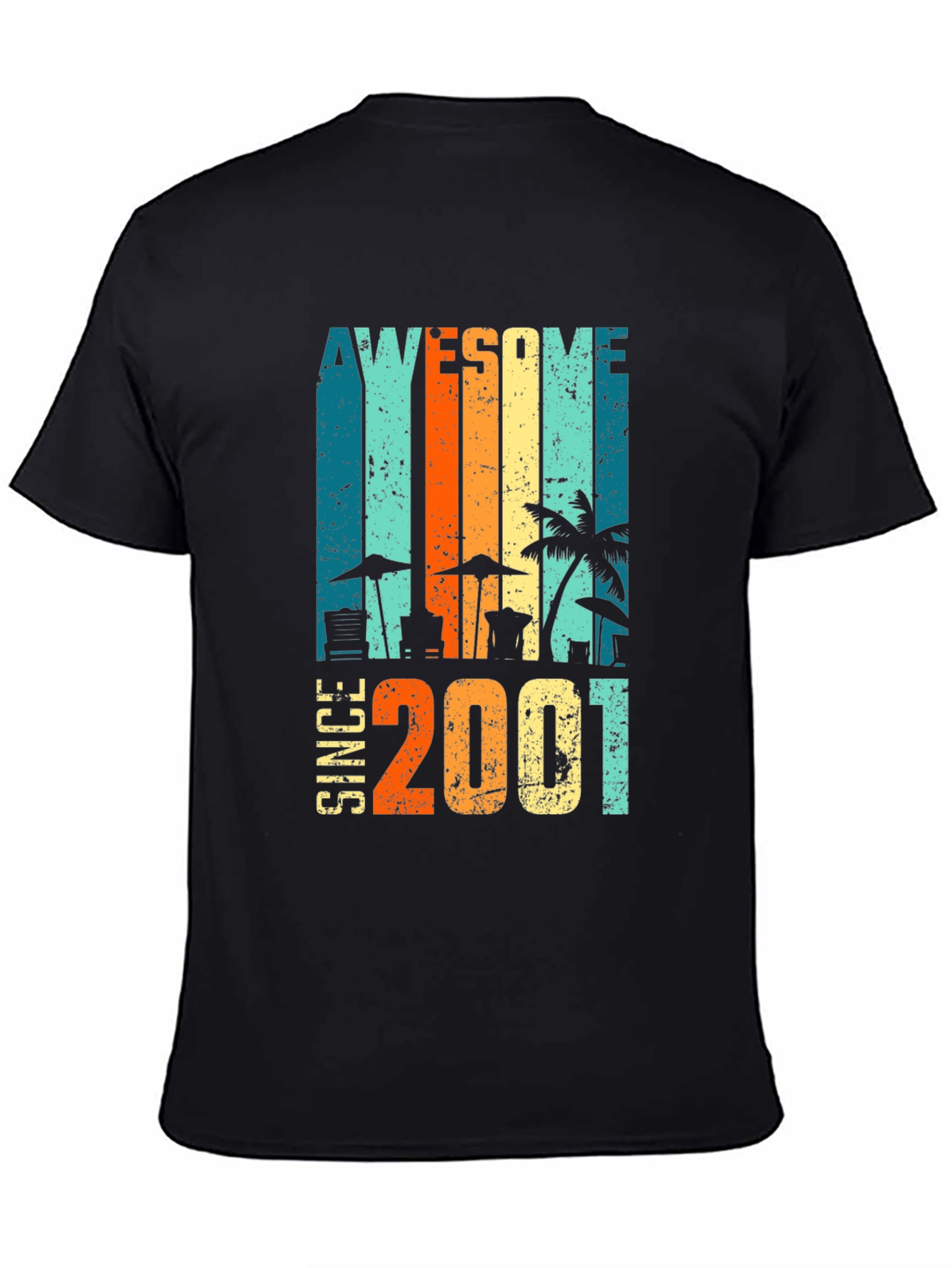 Awesome Since 2001 Graphic Tee - Retro Beach Design