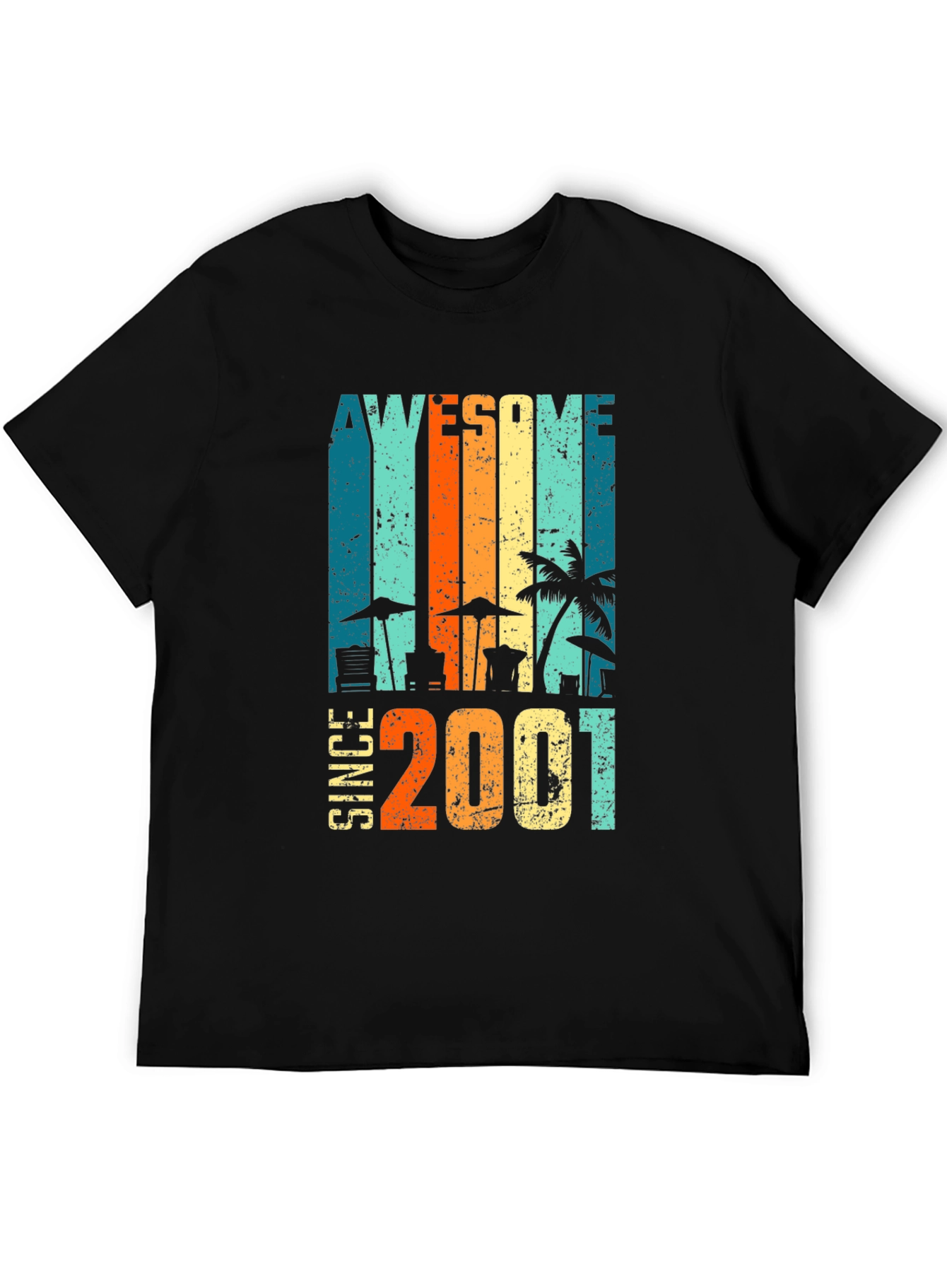 Awesome Since 2001 Graphic Tee - Retro Beach Design