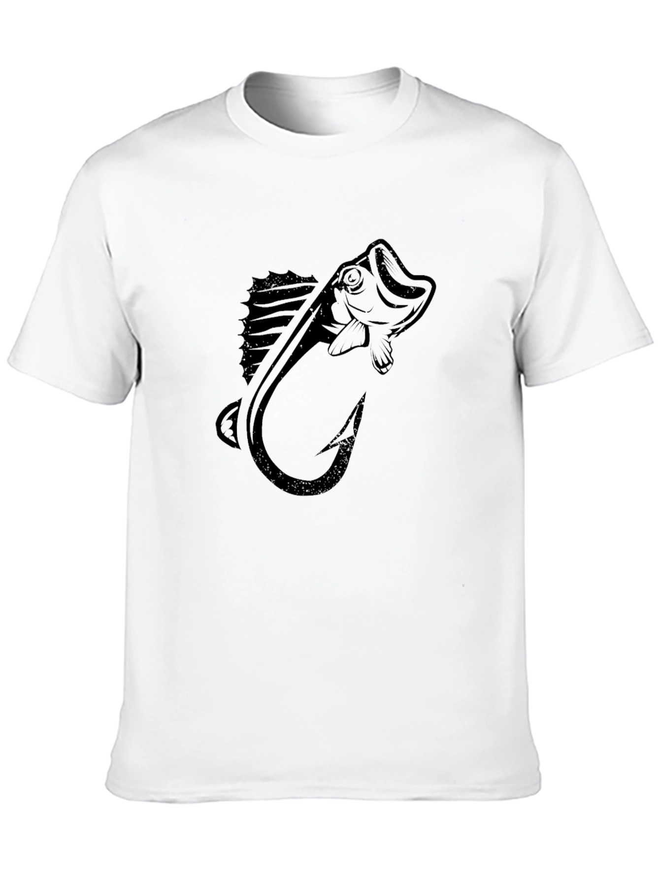 Bass Fishing Hook Graphic T-Shirt