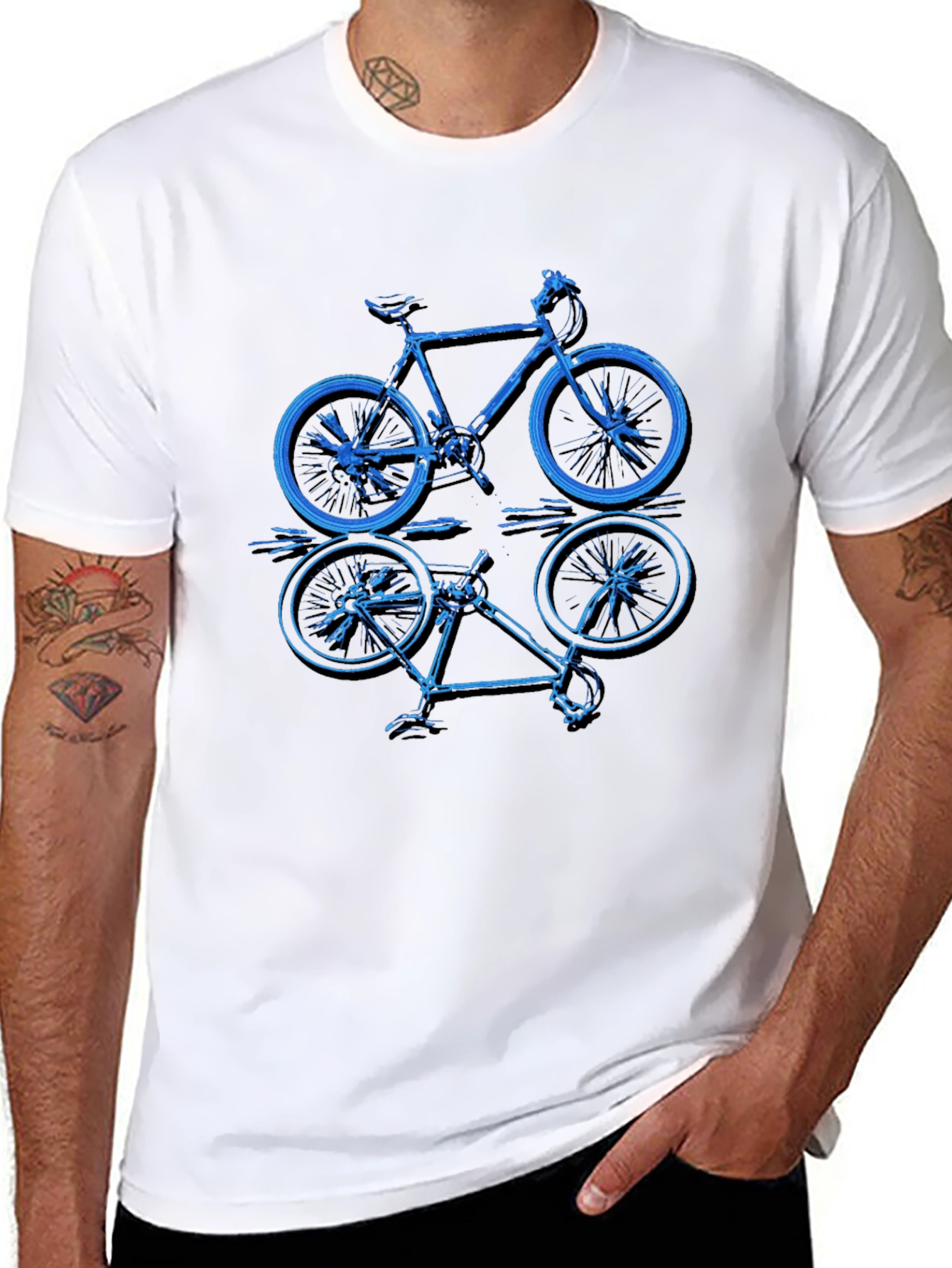 Bike Graphic T-Shirt - Black Cotton Blend Tee