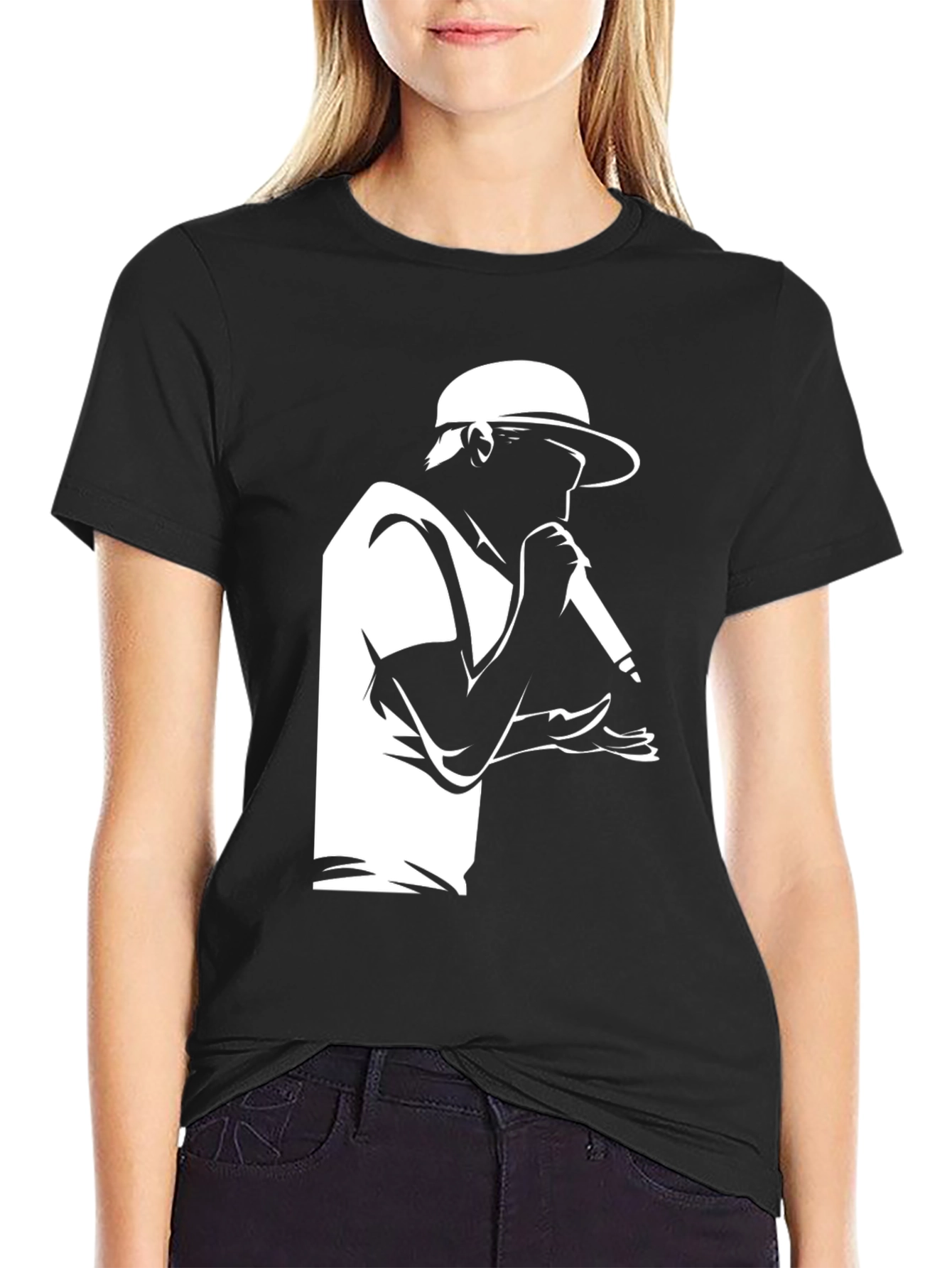 Black Rapper Graphic T-Shirt