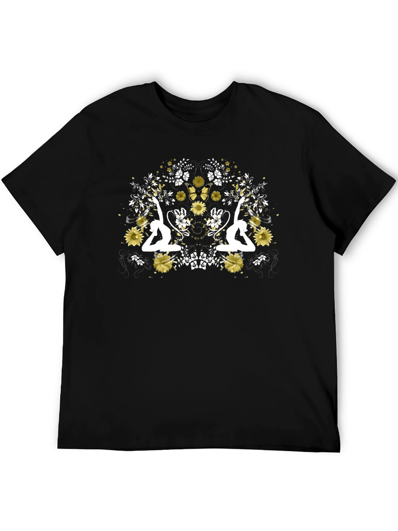 Yoga Floral T-Shirt - Black