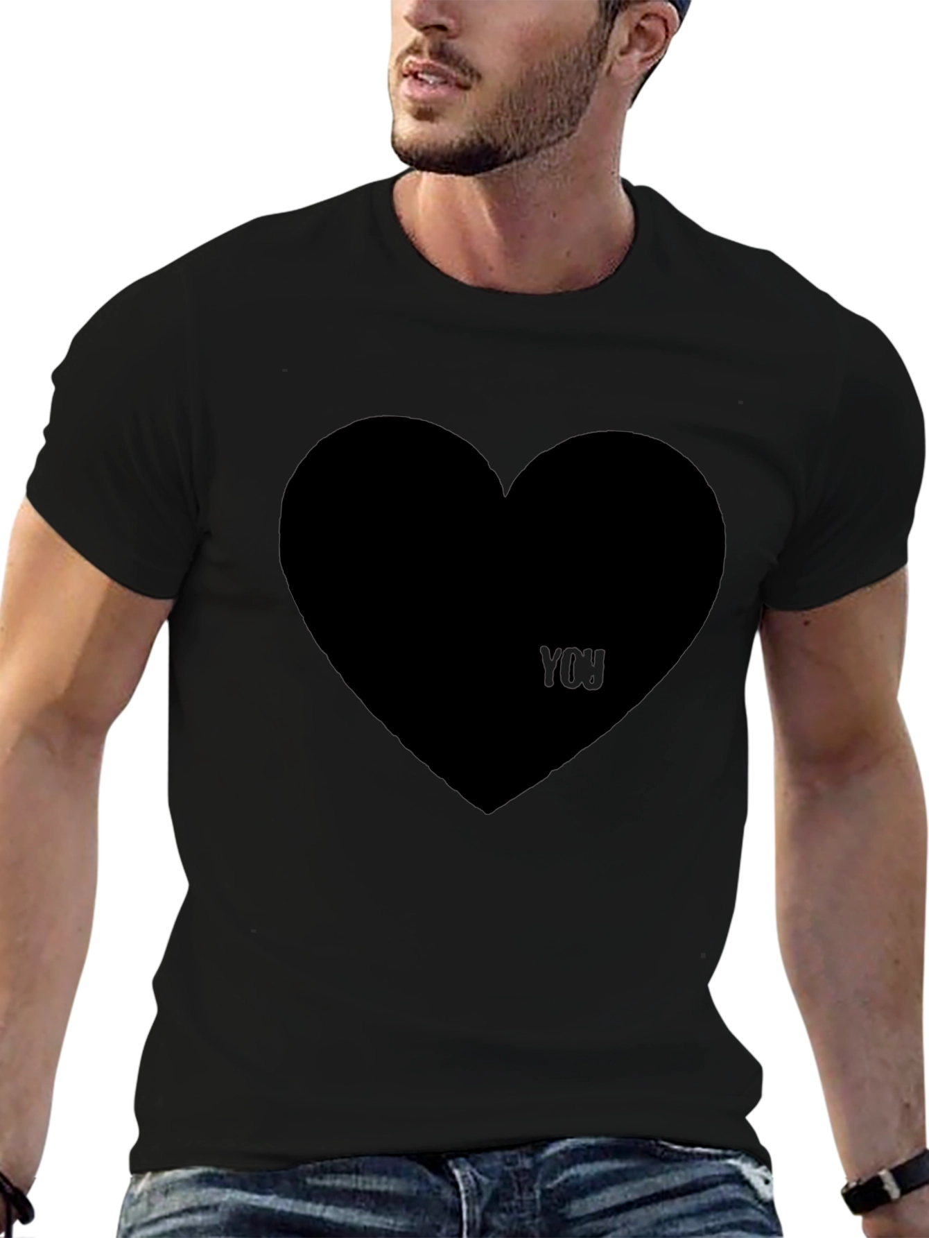 I Heart You Black Graphic Tee