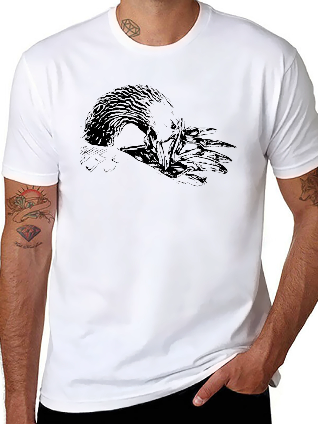 Raven Graphic Black T-Shirt