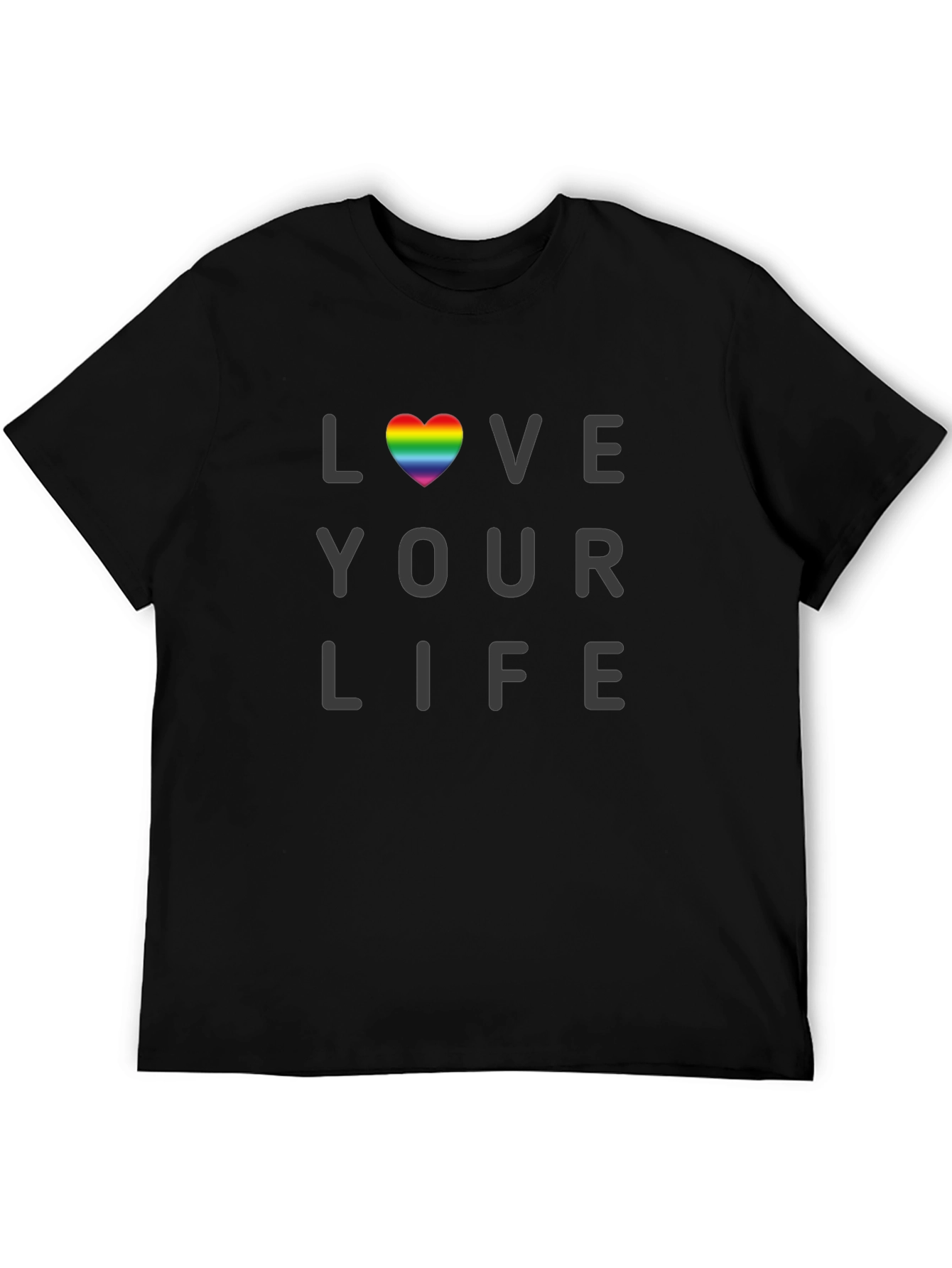 Love Your Life Rainbow Heart Graphic Tee