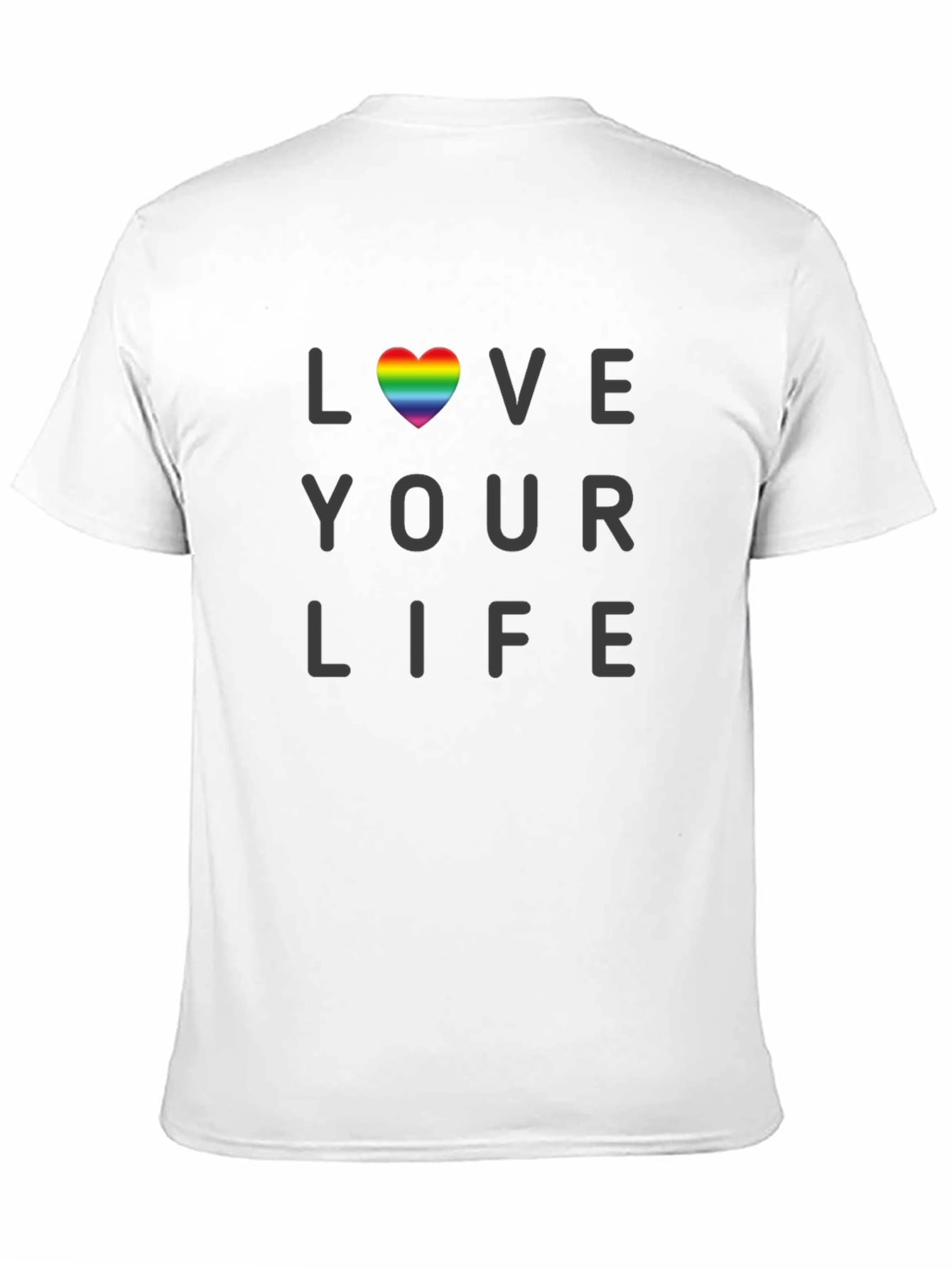 Love Your Life Rainbow Heart Graphic Tee