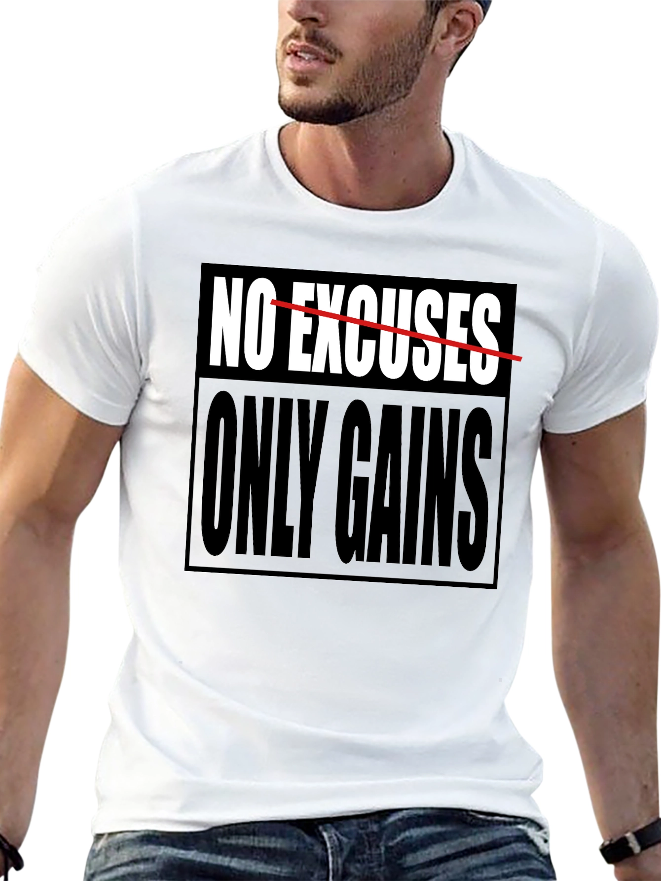 No Excuses Only Gains Graphic T-Shirt