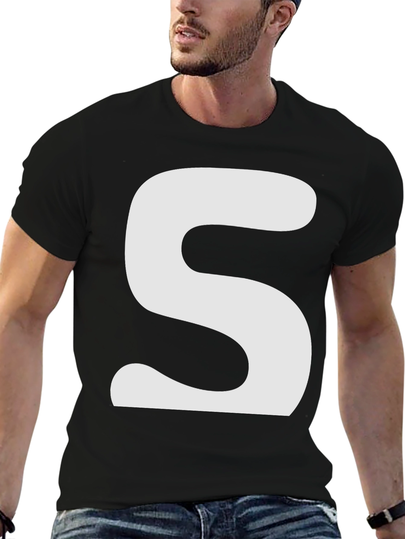 Bold S Graphic Black T-Shirt