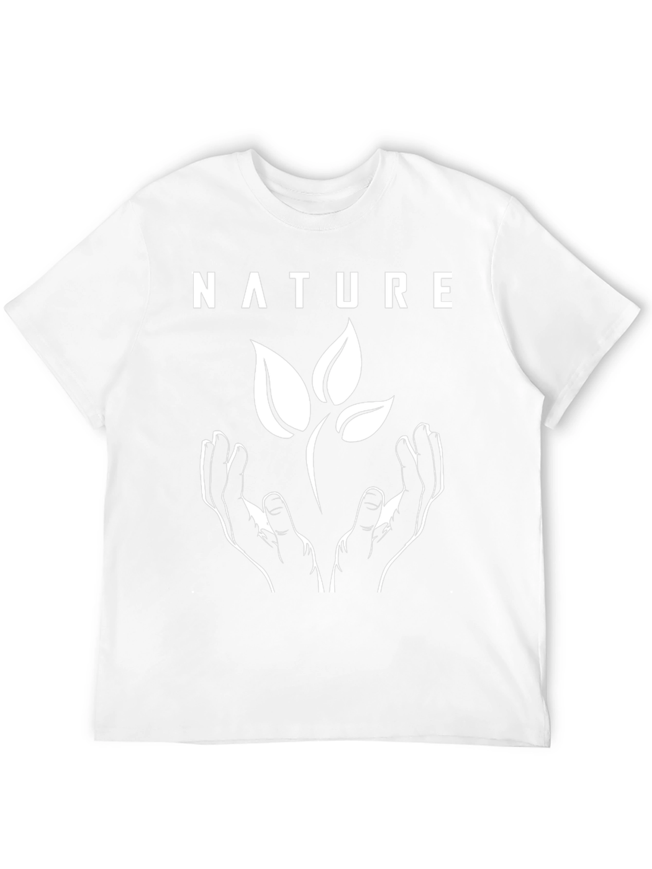 Nature T-Shirt - Hands Holding Plant - Black