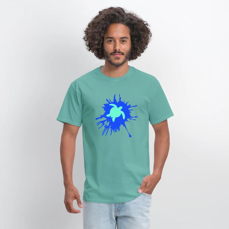 Water turtle color splash drops silhouette cool
