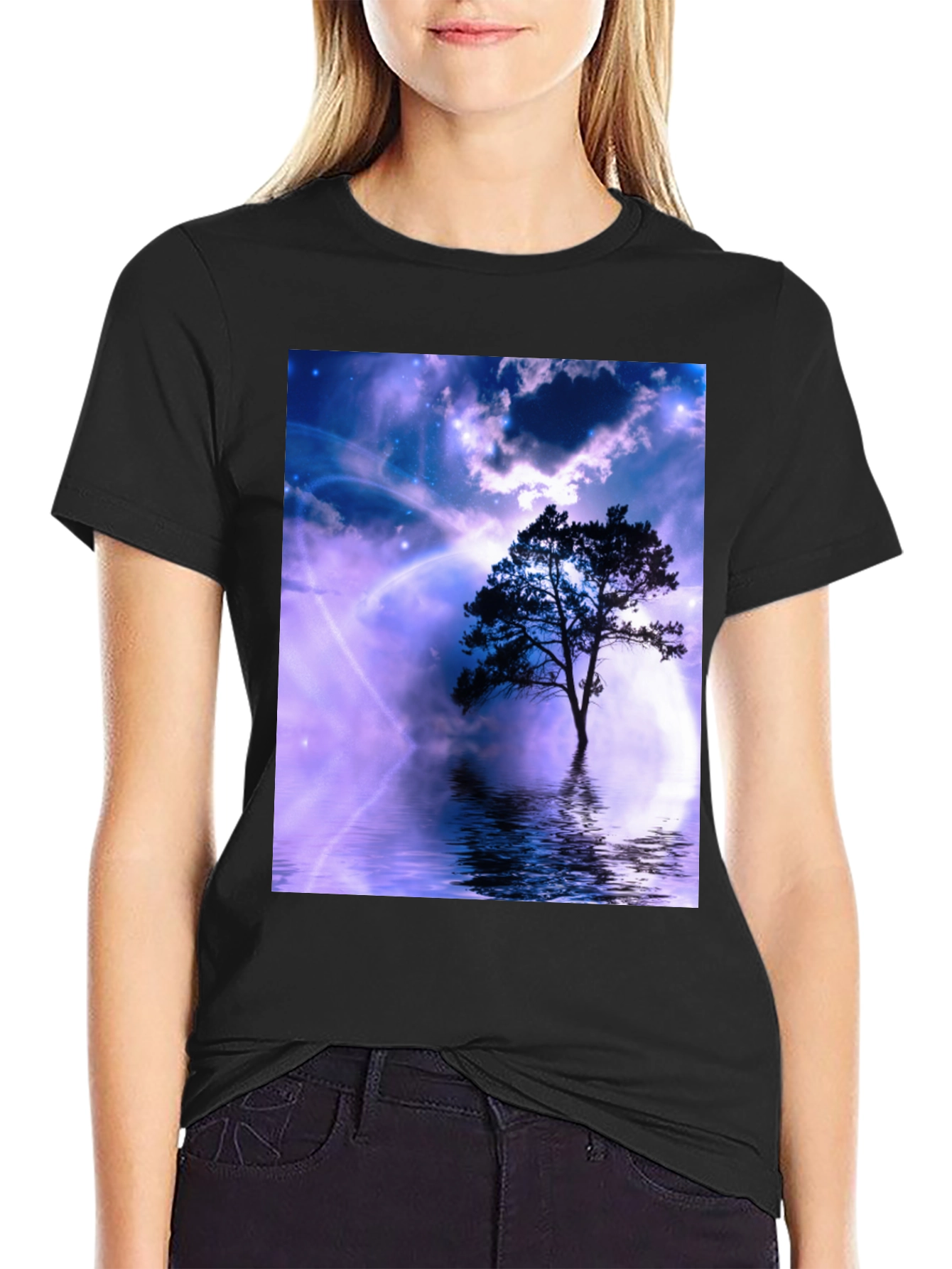 Mystic Tree Graphic Tee - Black
