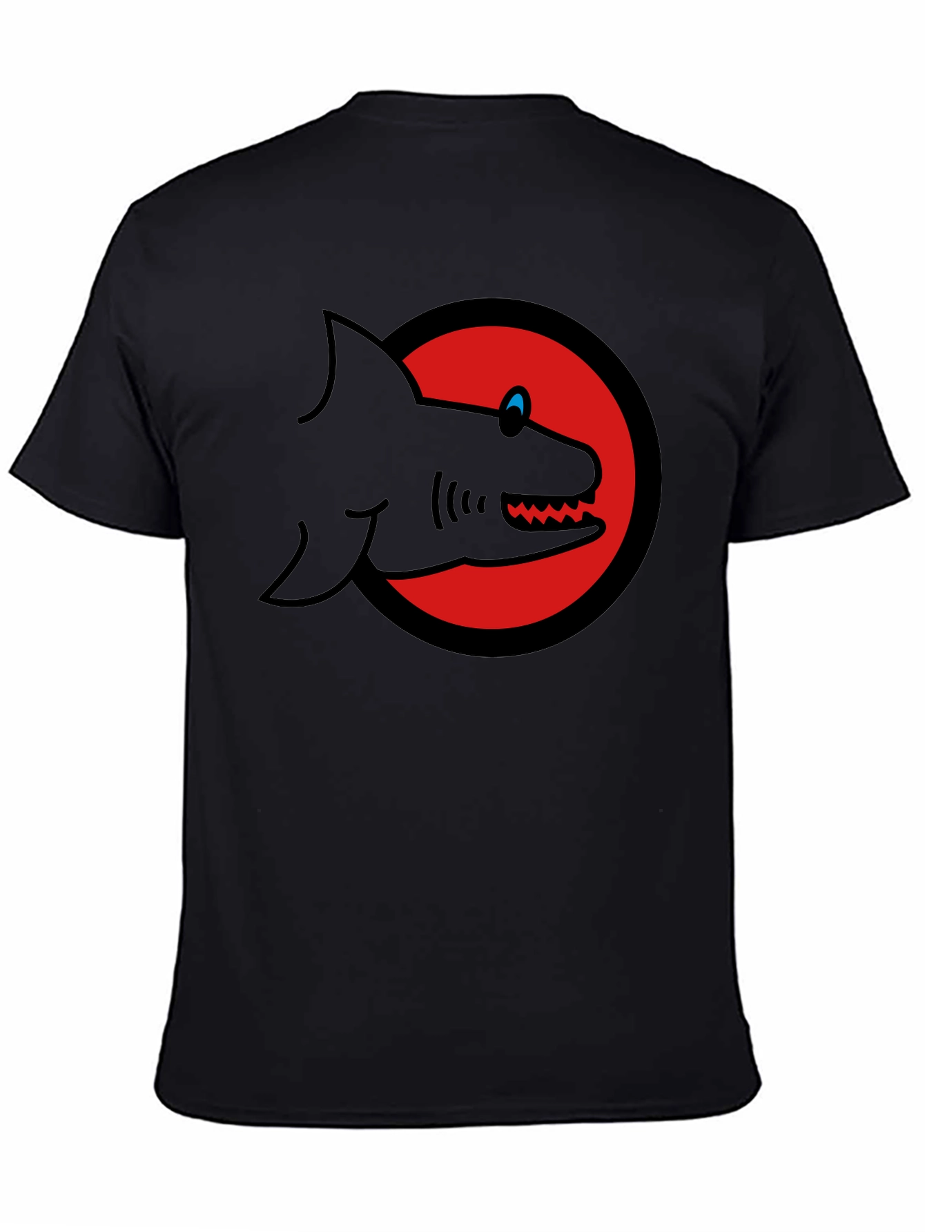 Shark Graphic Tee - Mens Black Cotton T-Shirt