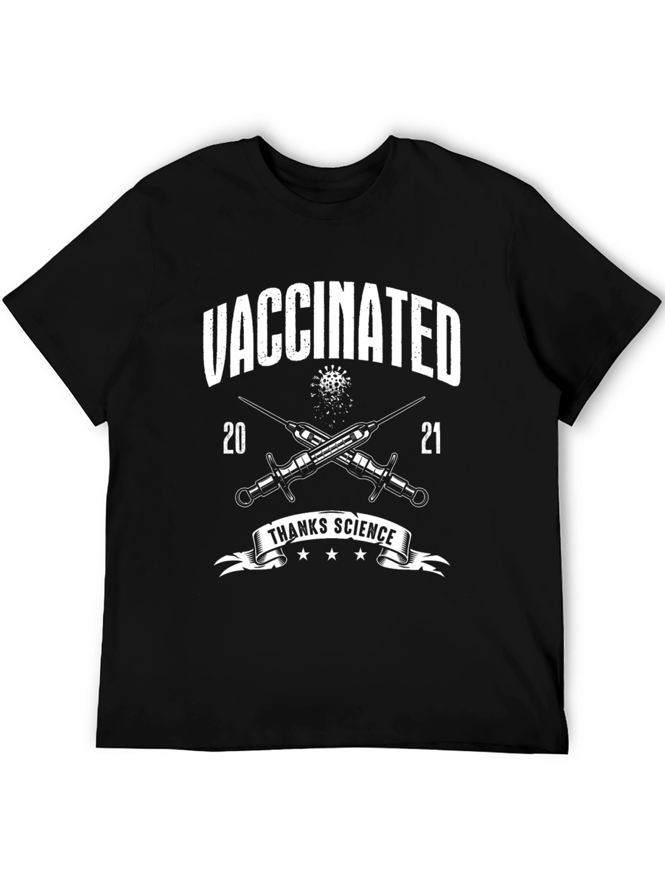Vaccinated 2021 T-Shirt Thanks Science Novelty Graphic Tee