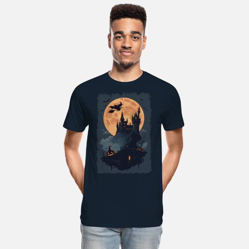 Witch flying into the castle