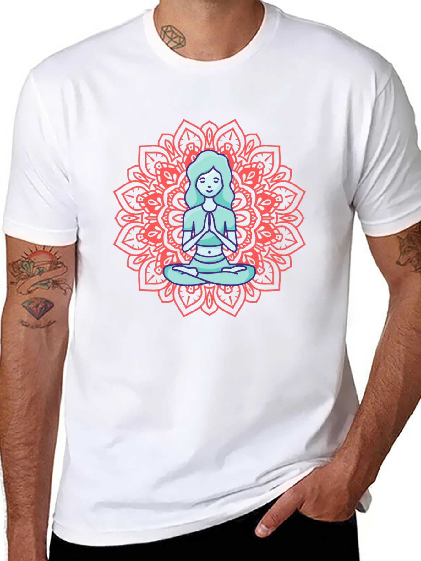 Meditating Woman Mandala Graphic Tee