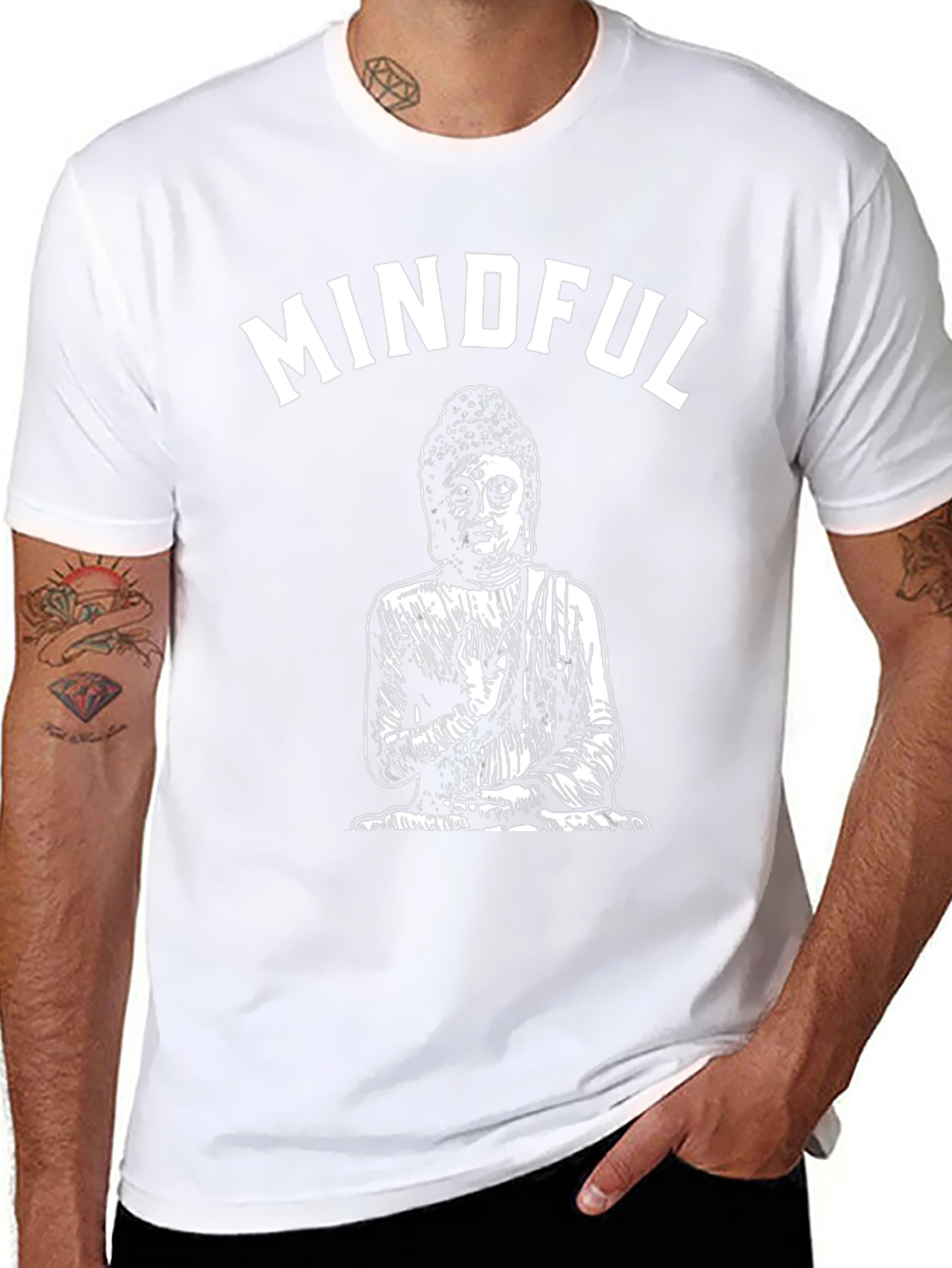 Mindful Buddha Graphic Tee - Black