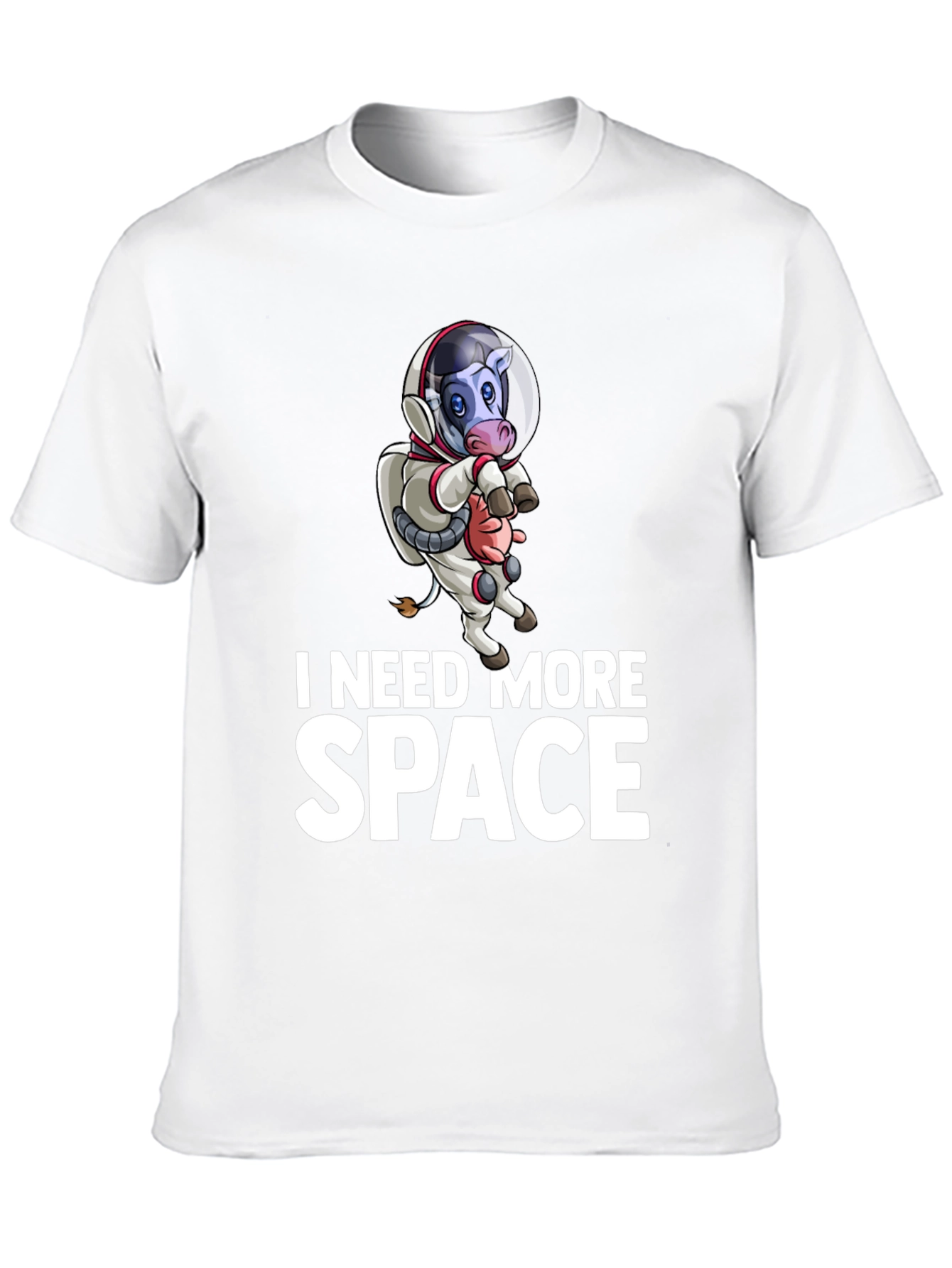 I Need More Space Cow Astronaut Graphic T-Shirt