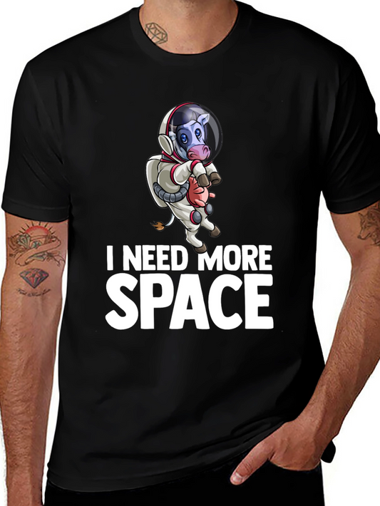 I Need More Space Cow Astronaut Graphic T-Shirt
