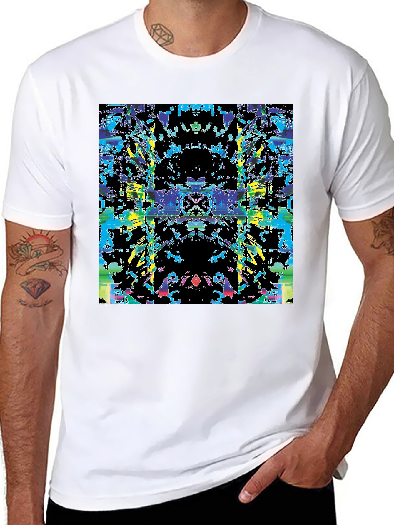 Abstract Rorschach Black T-Shirt