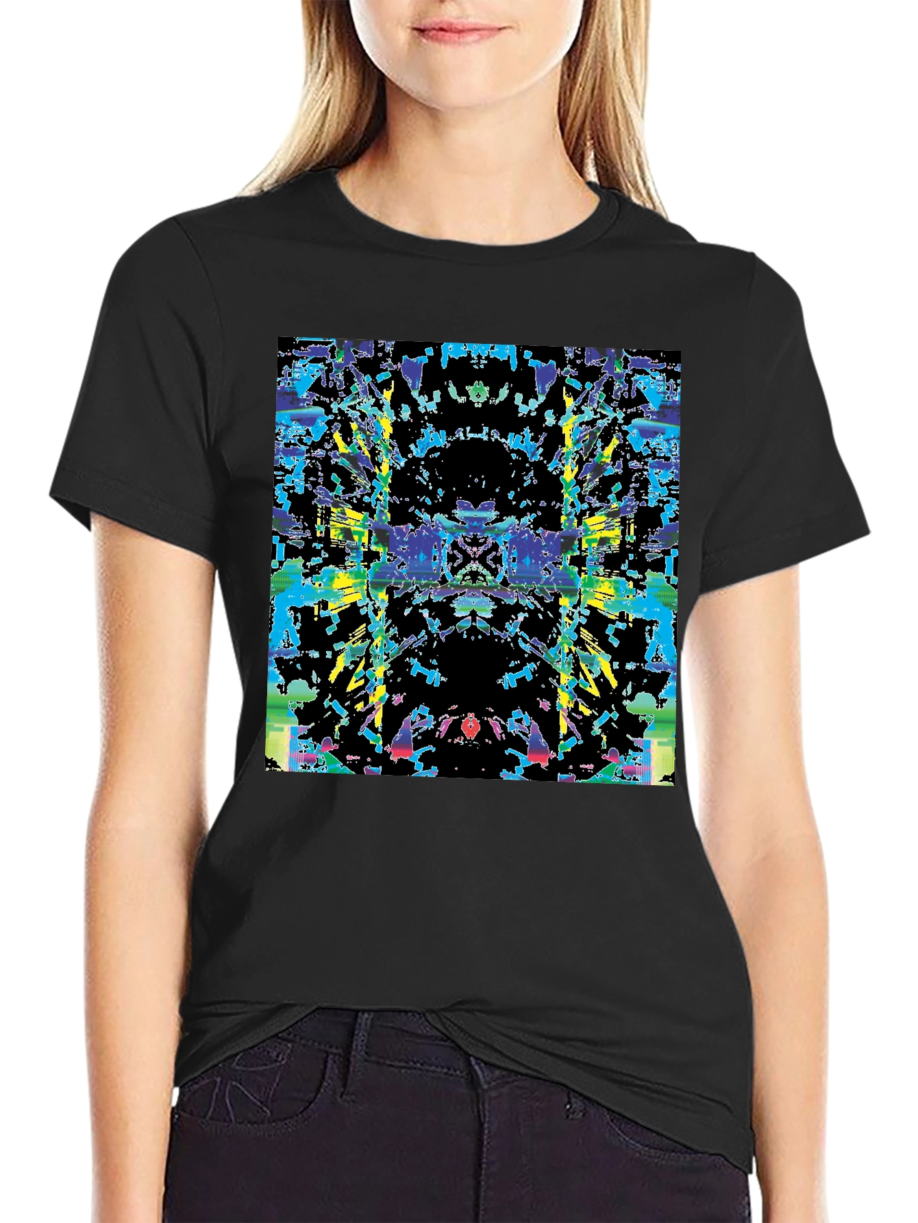 Abstract Rorschach Black T-Shirt
